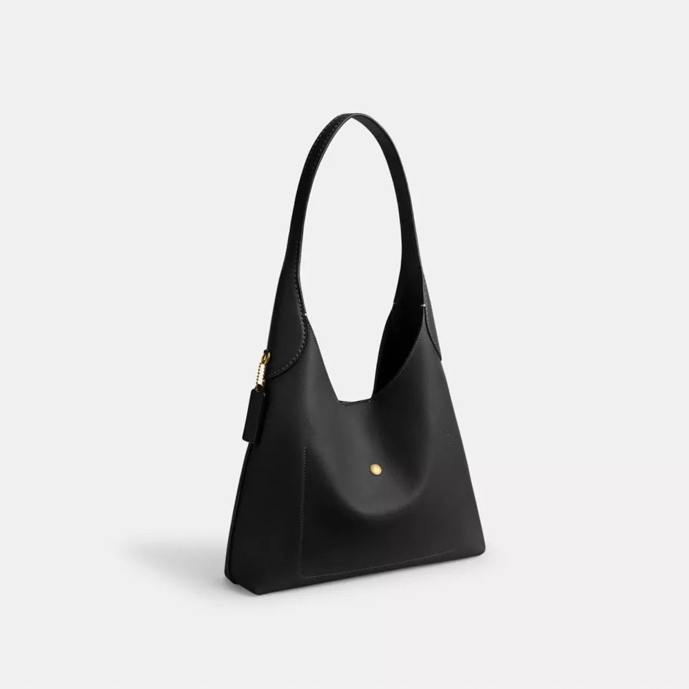 Coach Brooklyn 28 Genuine Leather Shoulder Bag - Black