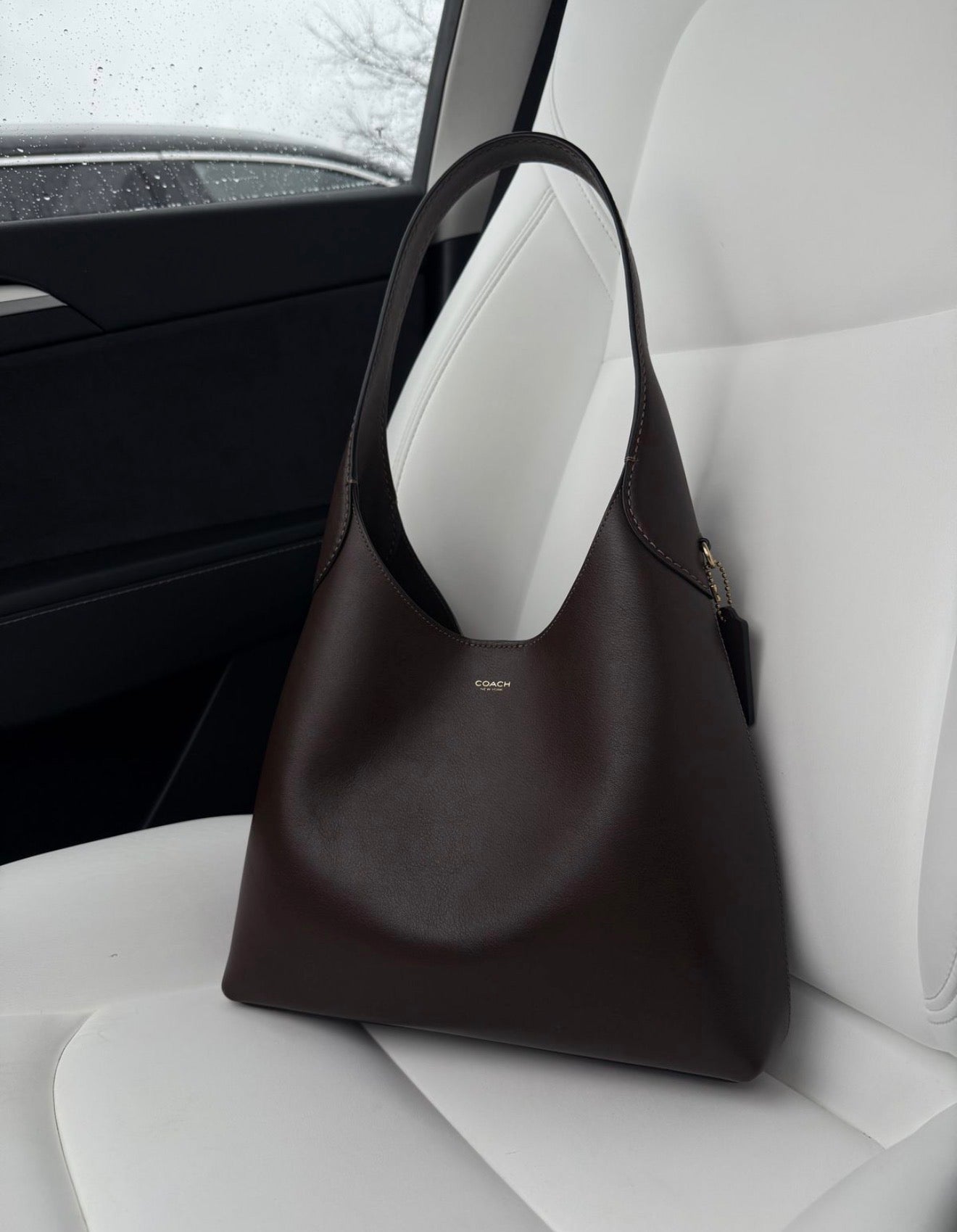 Coach Brooklyn 28 Genuine Leather Shoulder Bag - Maple