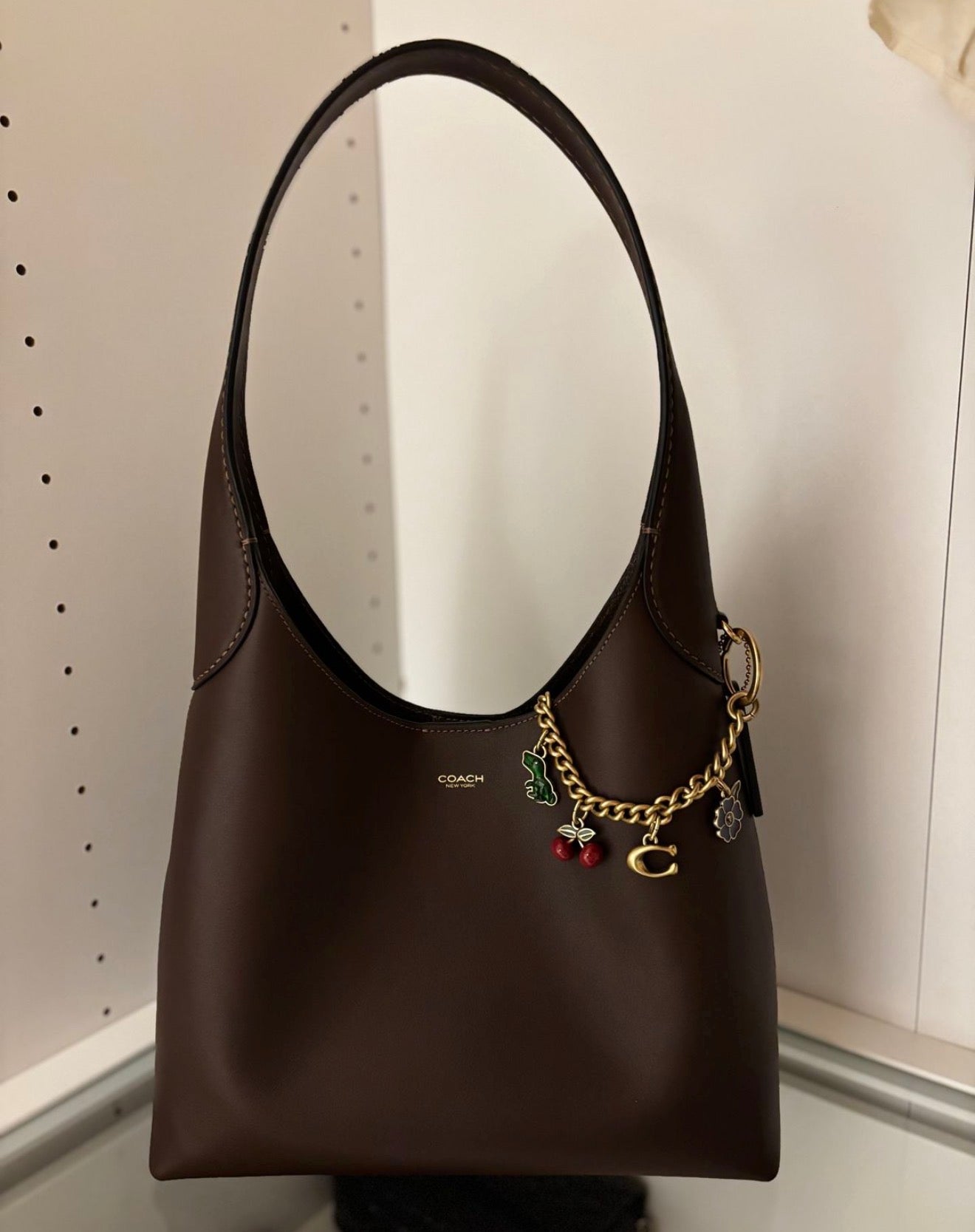 Coach Brooklyn 28 Genuine Leather Shoulder Bag - Maple