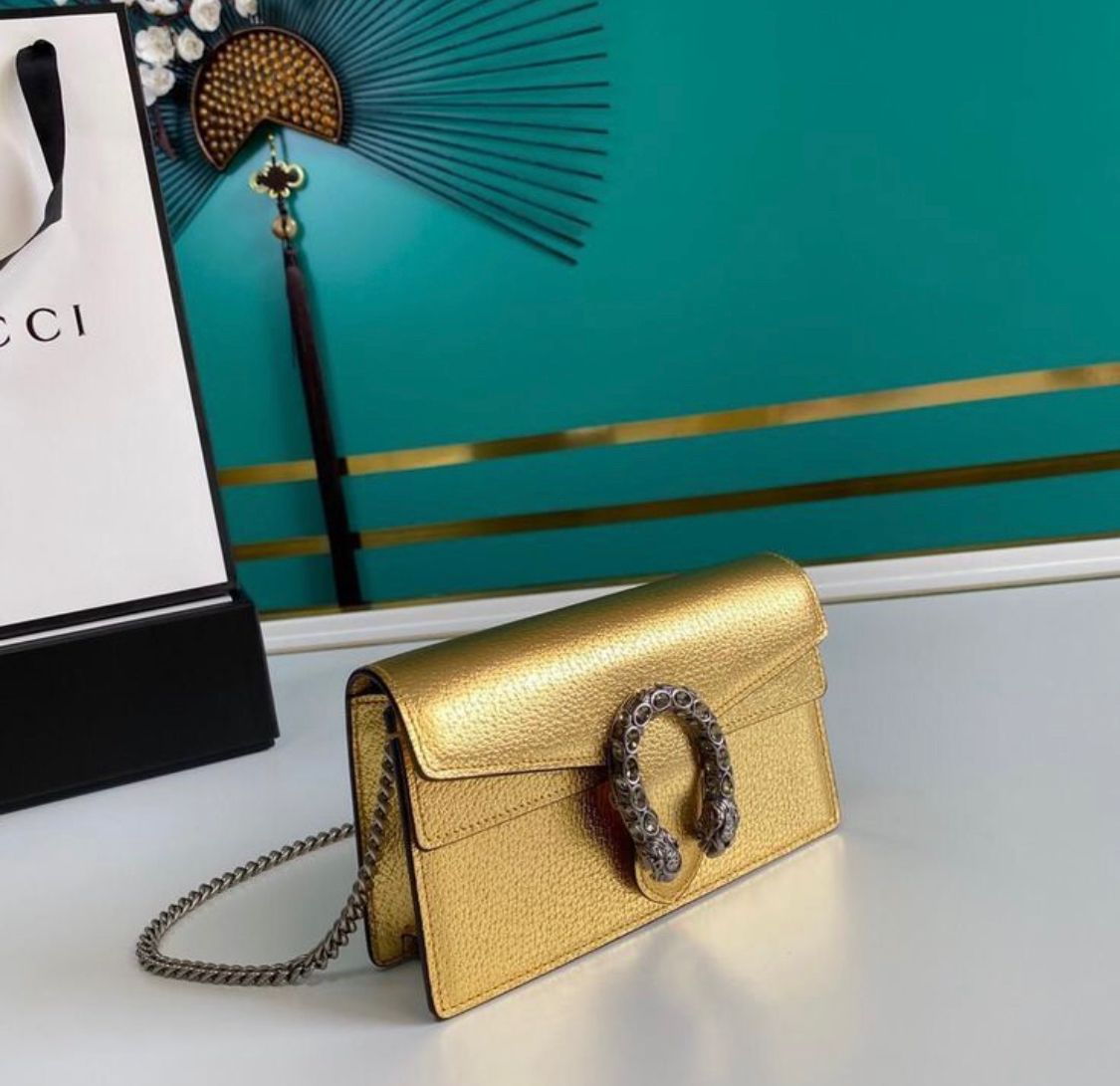 Guc*i Dionysus Genuine leather - Gold