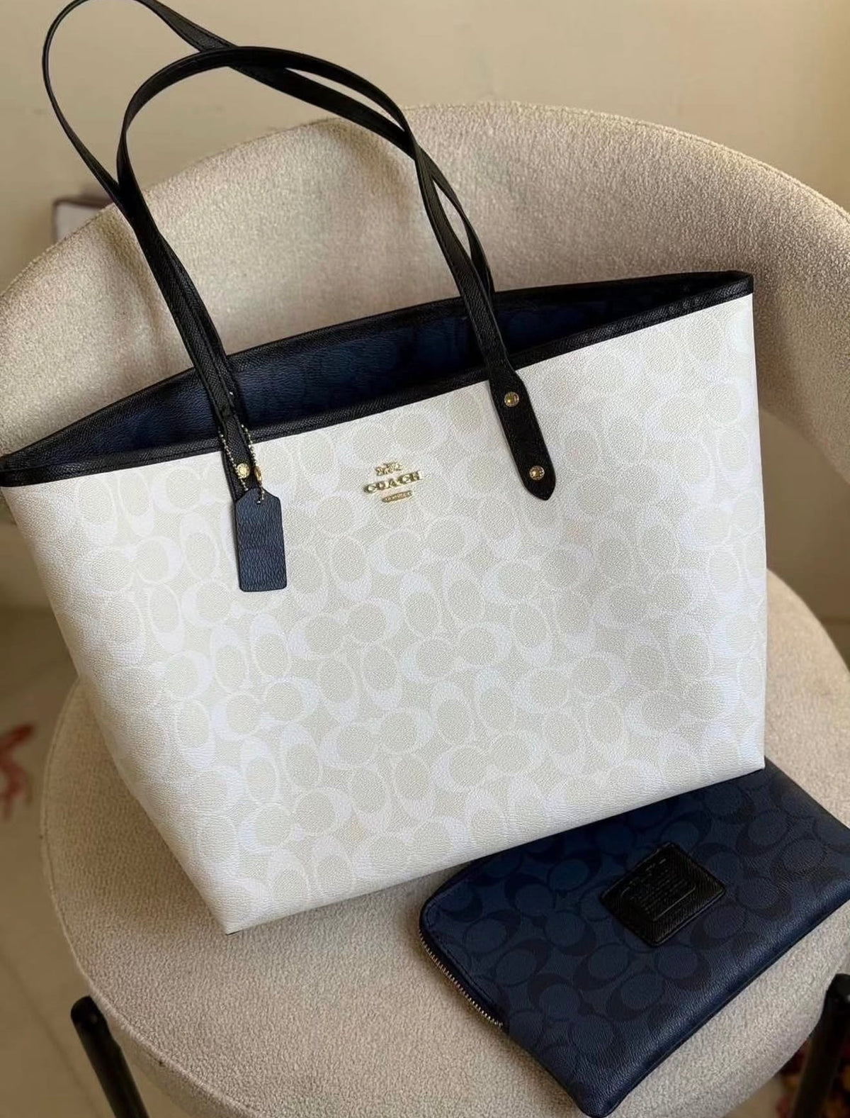 Coach City Tote Signature Canvas Bag - White