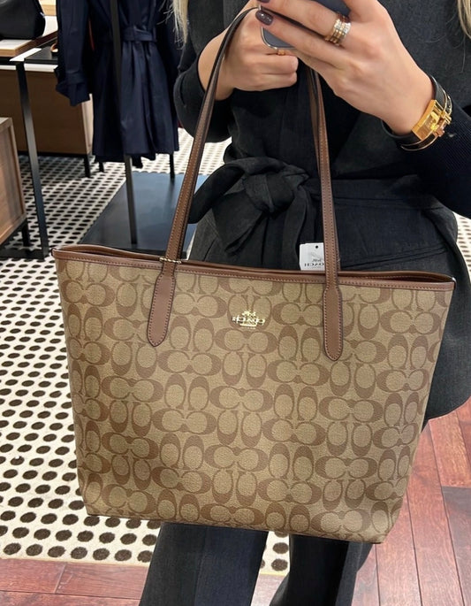 Coach City Tote Signature Canvas - Brown