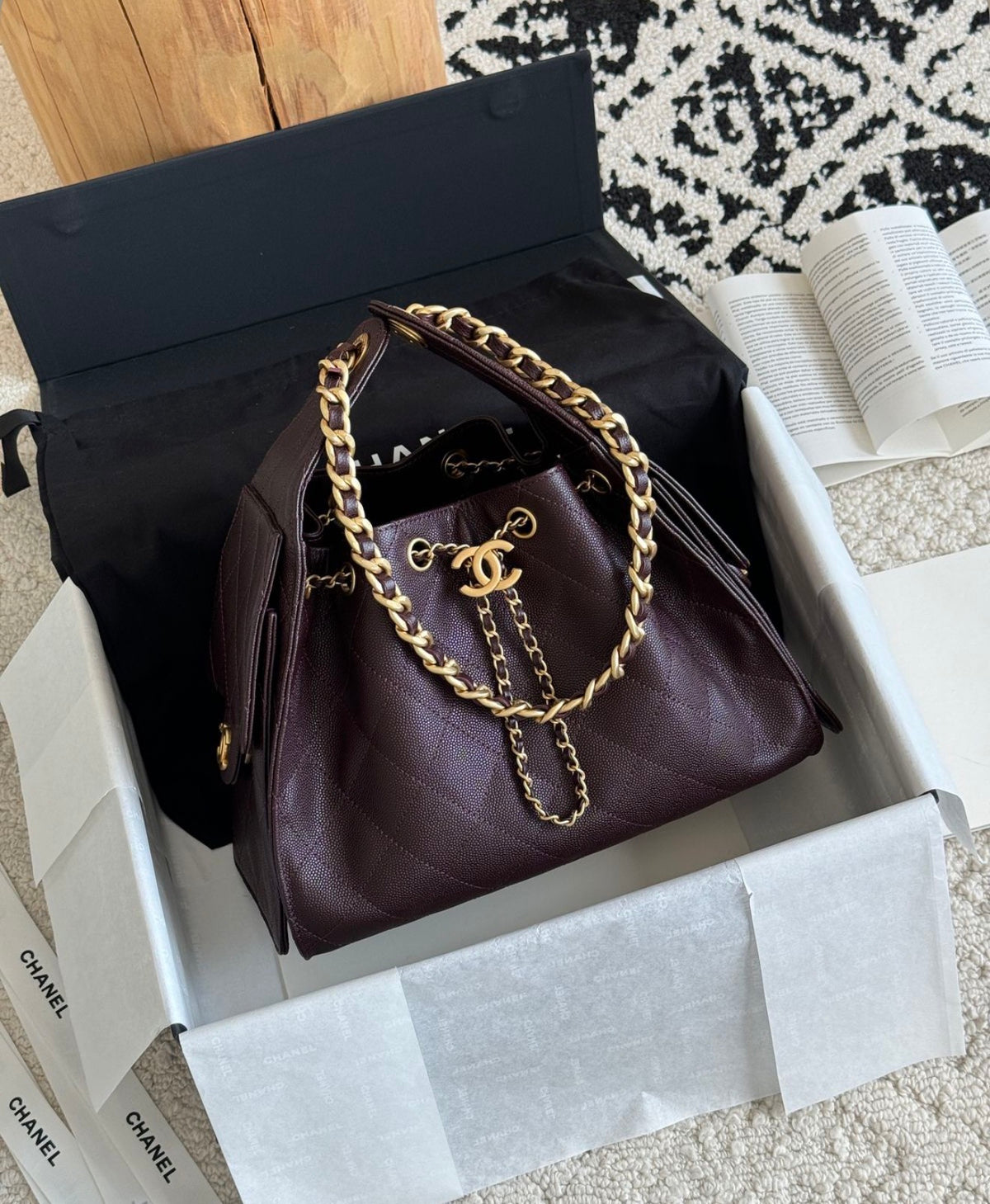 Chan*l Hobo 25 Small Bag with Complete Box Packaging