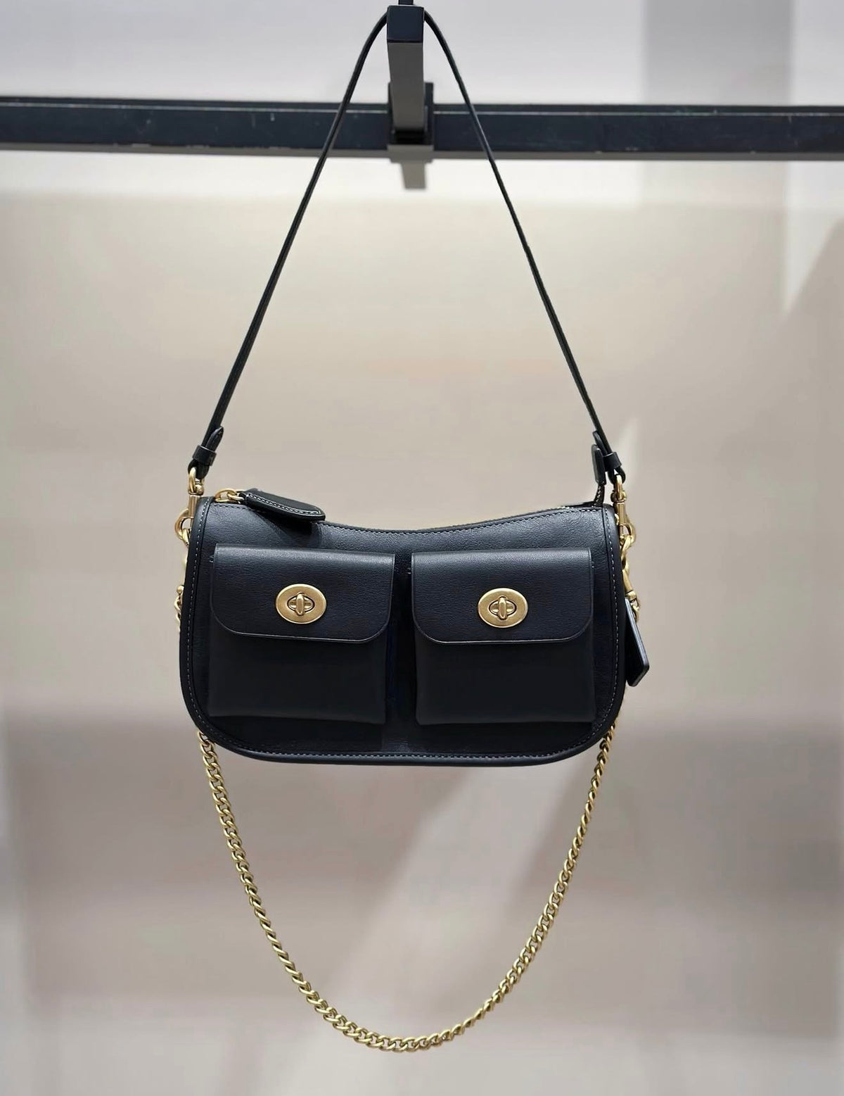 Coach Twin Turnlock Waverly Bag - Black