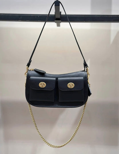 Coa*h Twin Turnlock Waverly Bag - Black