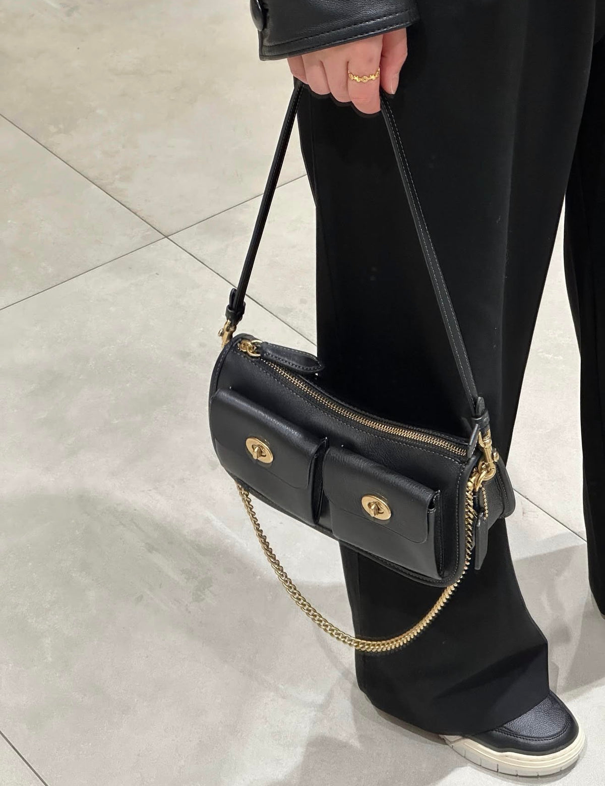 Coach Twin Turnlock Waverly Bag - Black