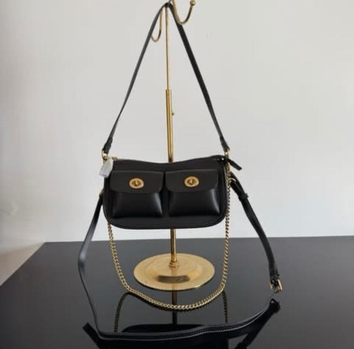 Coach Twin Turnlock Waverly Bag - Black