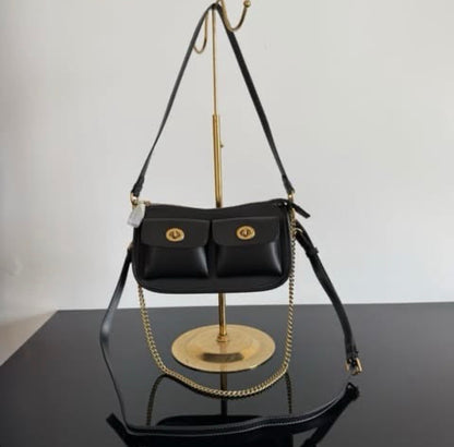 Coa*h Twin Turnlock Waverly Bag - Black