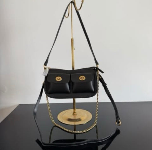 Coach Twin Turnlock Waverly Bag - Black