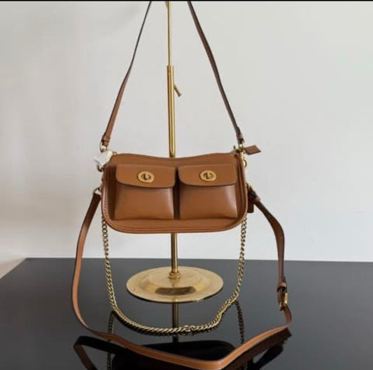 Coach Twin Turnlock Waverly Bag - Brown