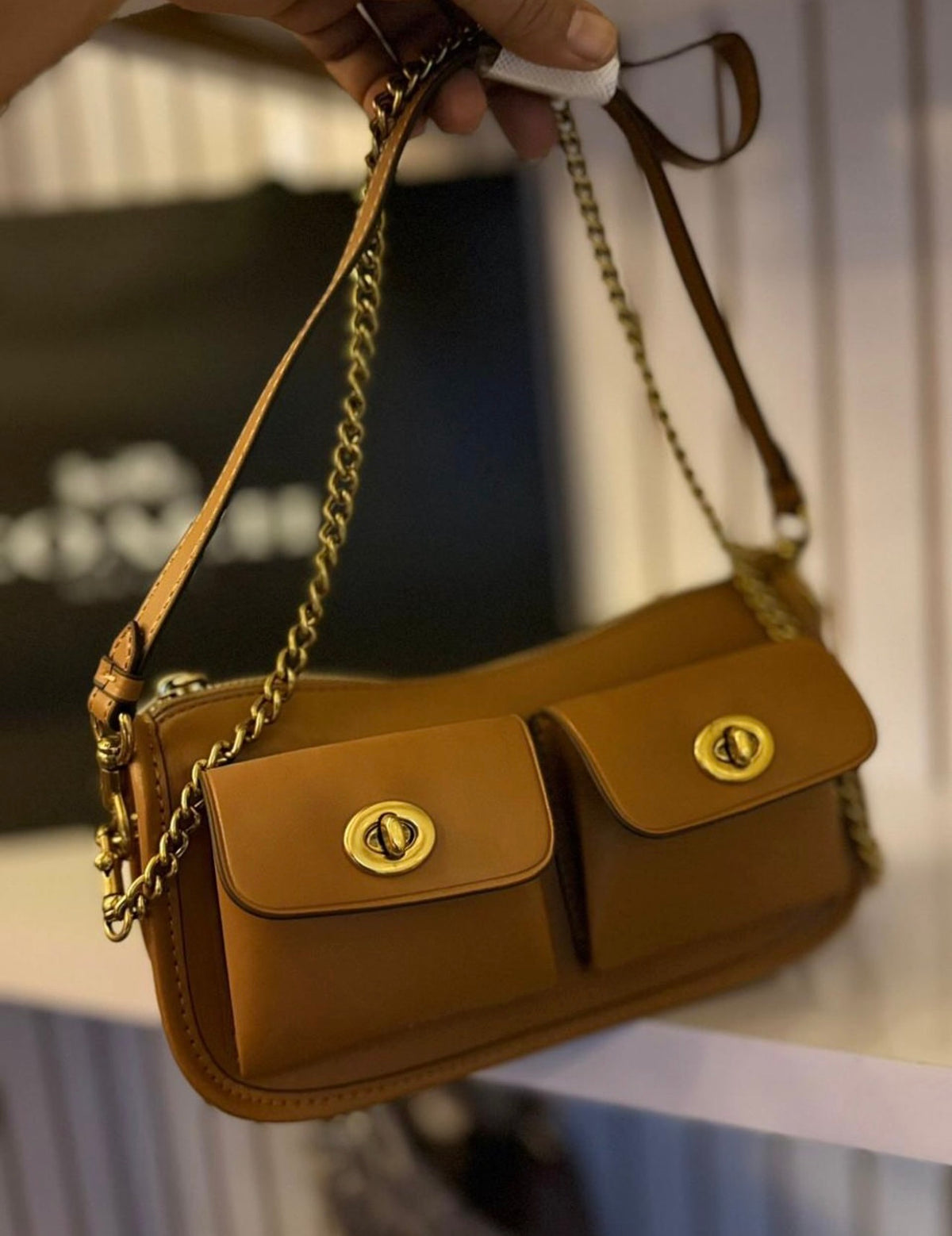 Coach Twin Turnlock Waverly Bag - Brown