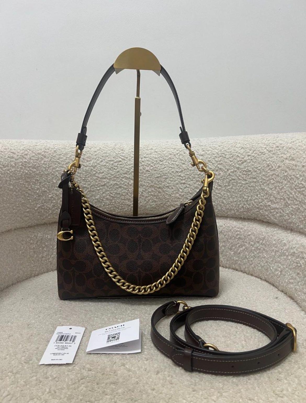 Coach Juliet Shoulder Bag 25 Maple Canvas Signature