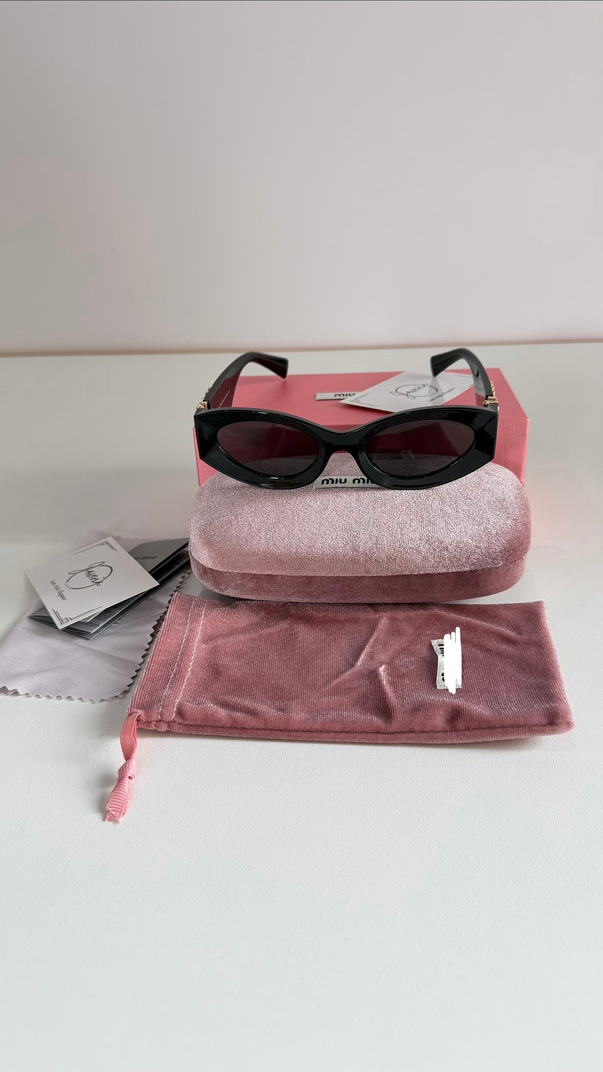 Miu Miu Black Sunglasses With Complete Packaging