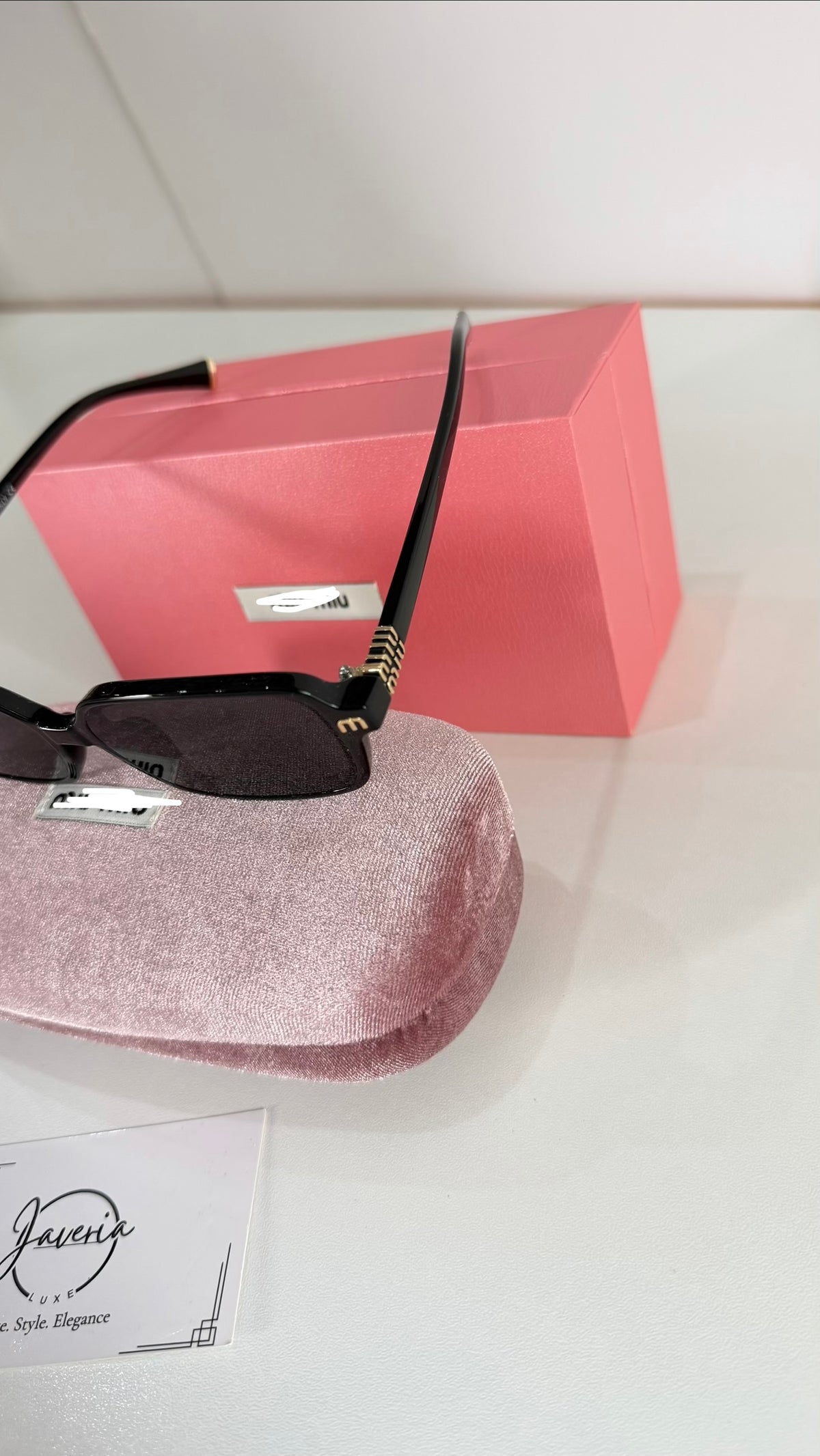 Miu Miu Black Square Sunglasses With Complete Packaging