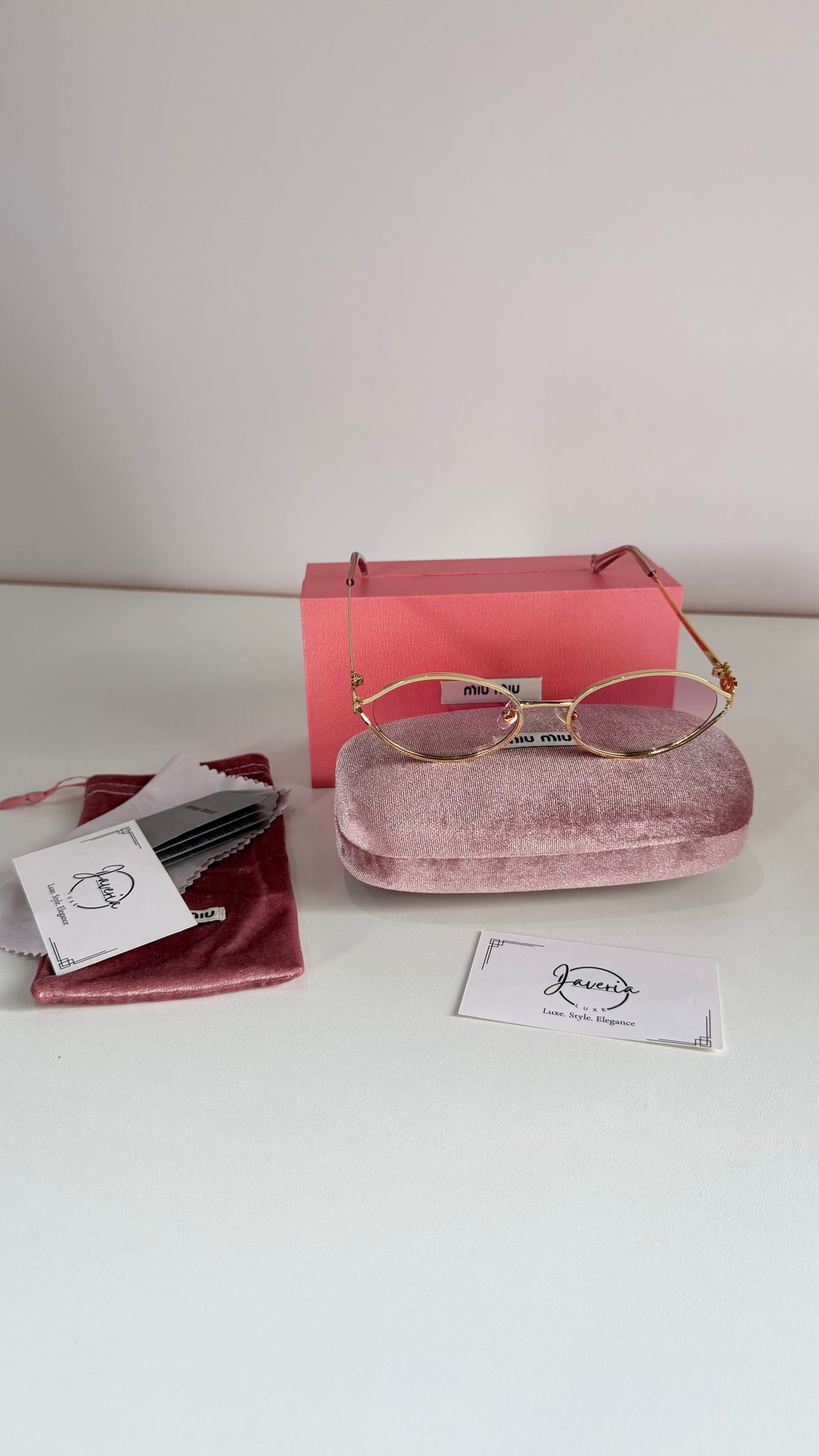 Miu Miu Pink Sunglasses With Complete Packaging