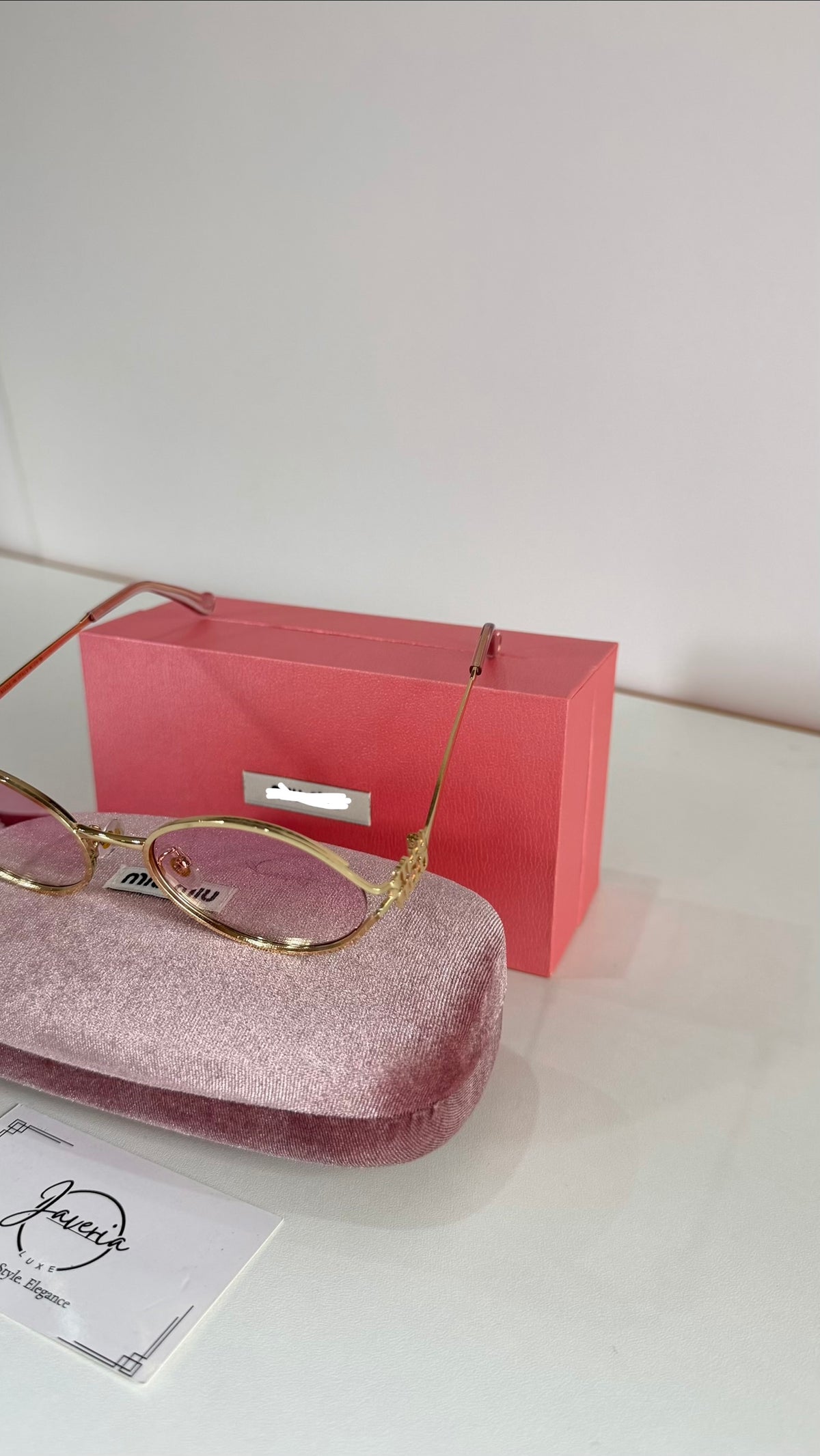 Miu Miu Pink Sunglasses With Complete Packaging