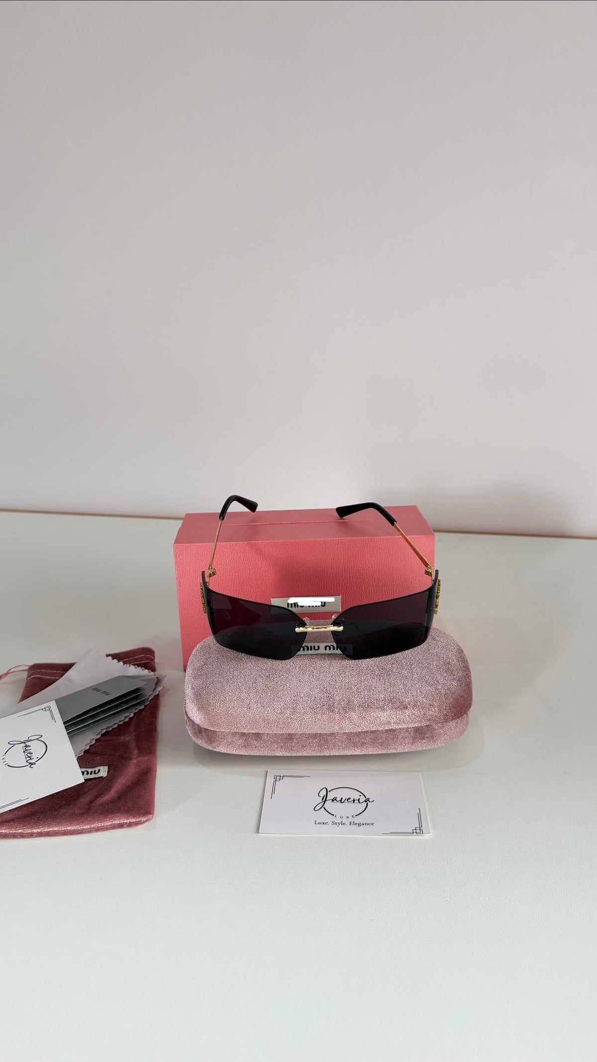 Miu Miu Rimless Sunglasses With Complete Packaging