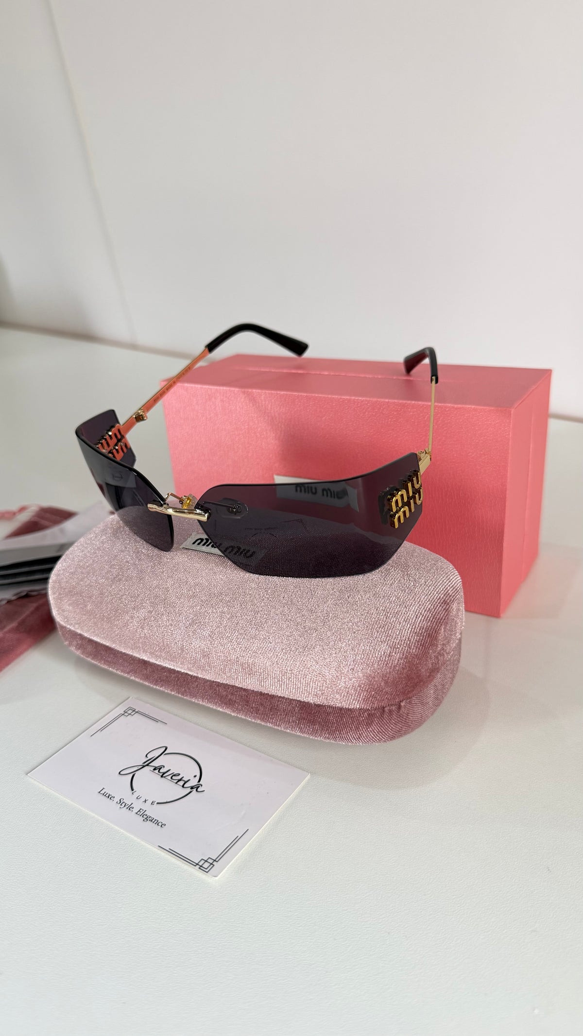 Miu Miu Rimless Sunglasses With Complete Packaging