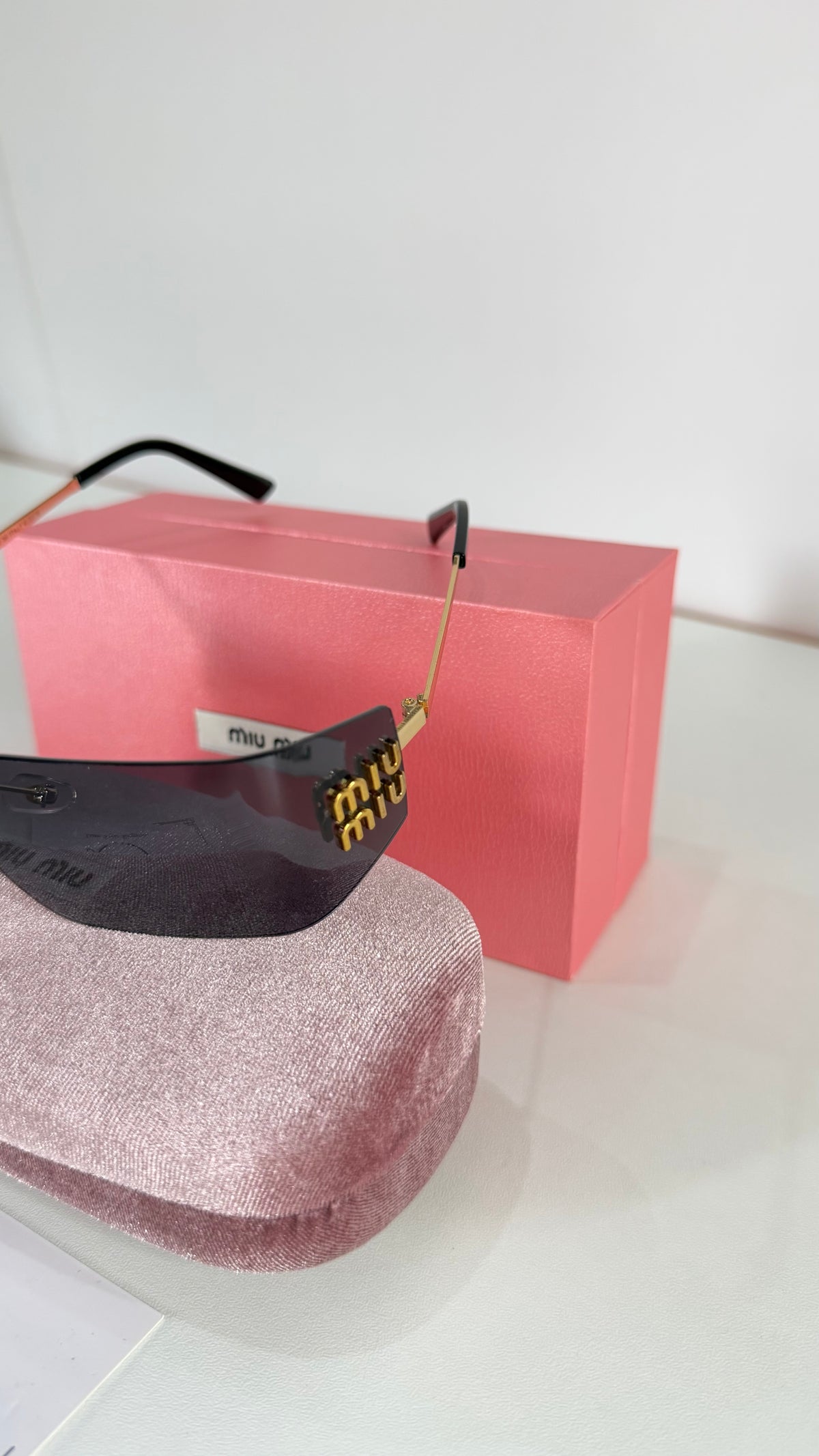 Miu Miu Rimless Sunglasses With Complete Packaging