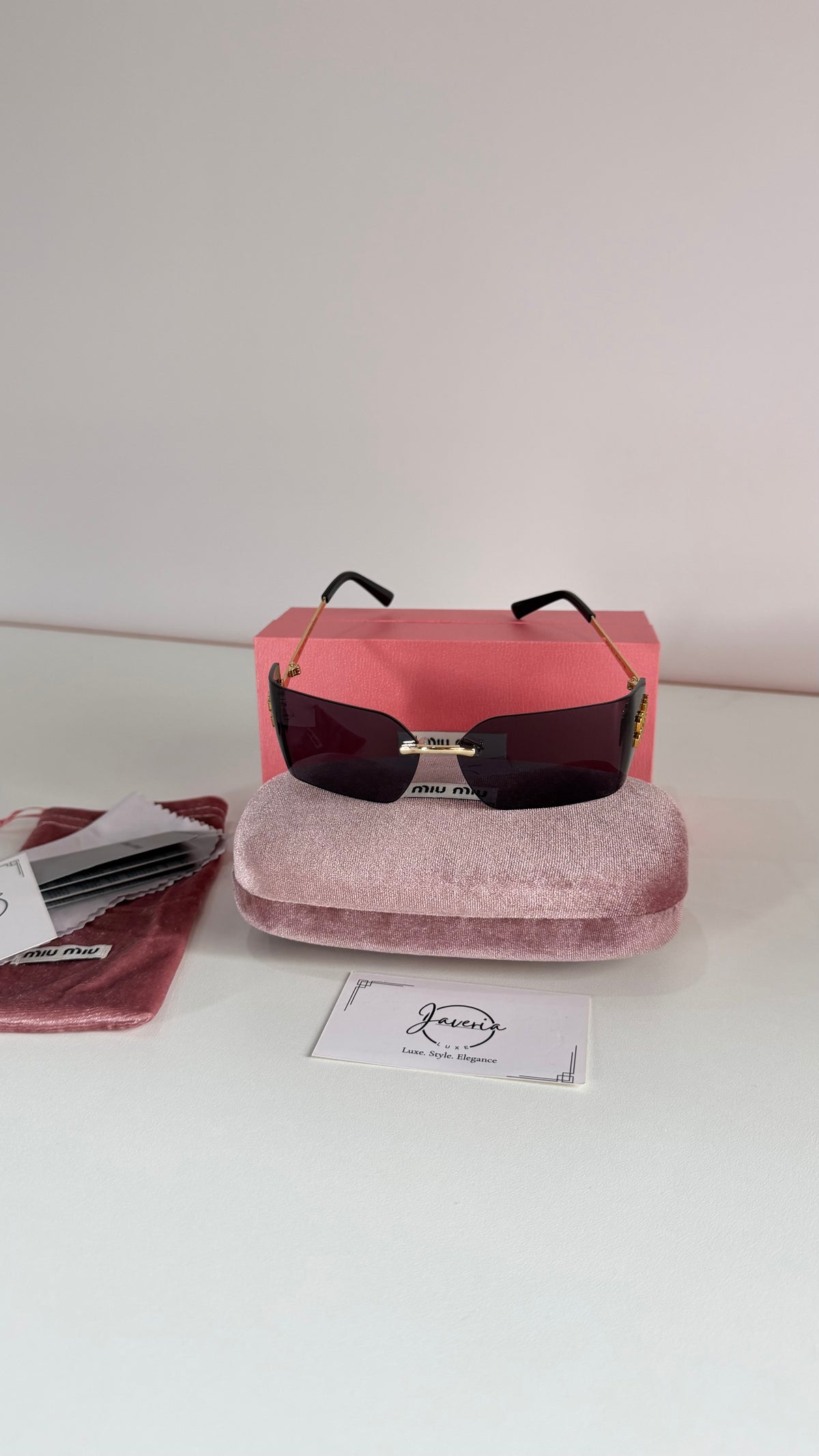 Miu Miu Rimless Sunglasses With Complete Packaging