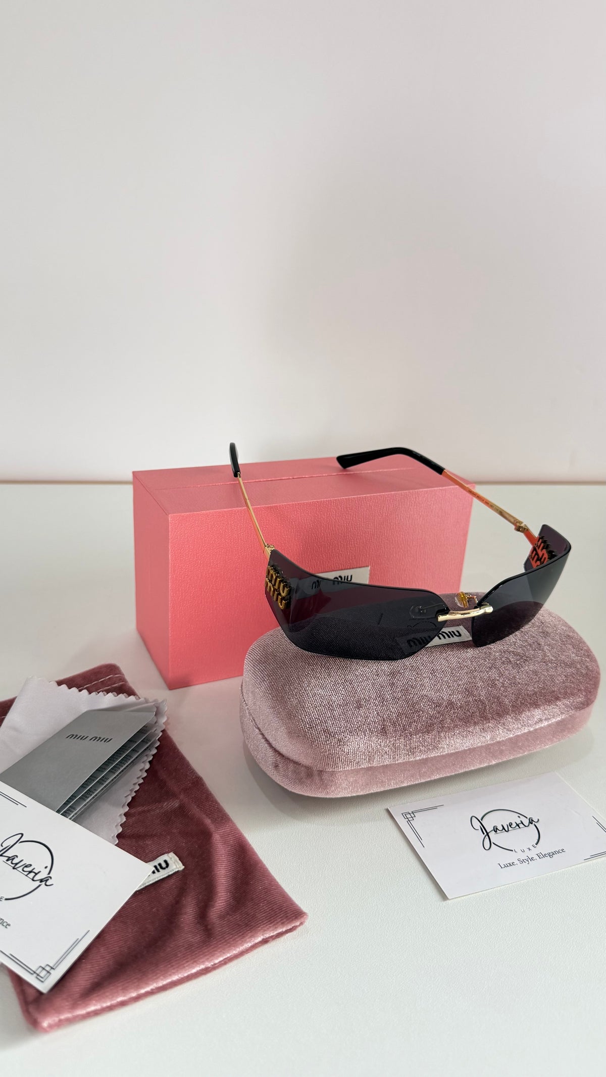 Miu Miu Rimless Sunglasses With Complete Packaging