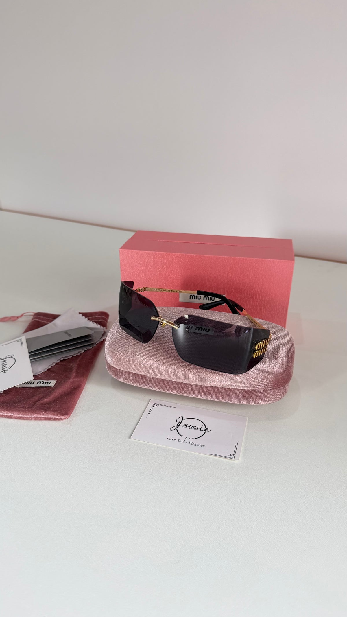 Miu Miu Rimless Sunglasses With Complete Packaging