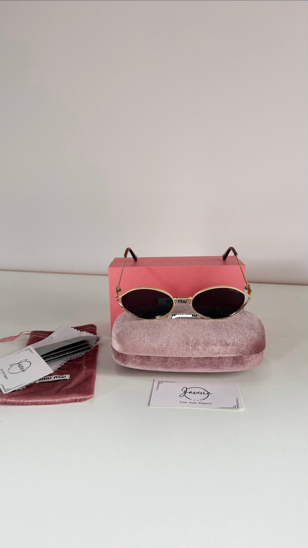 Miu Miu Round Metal Sunglasses With Complete Packaging