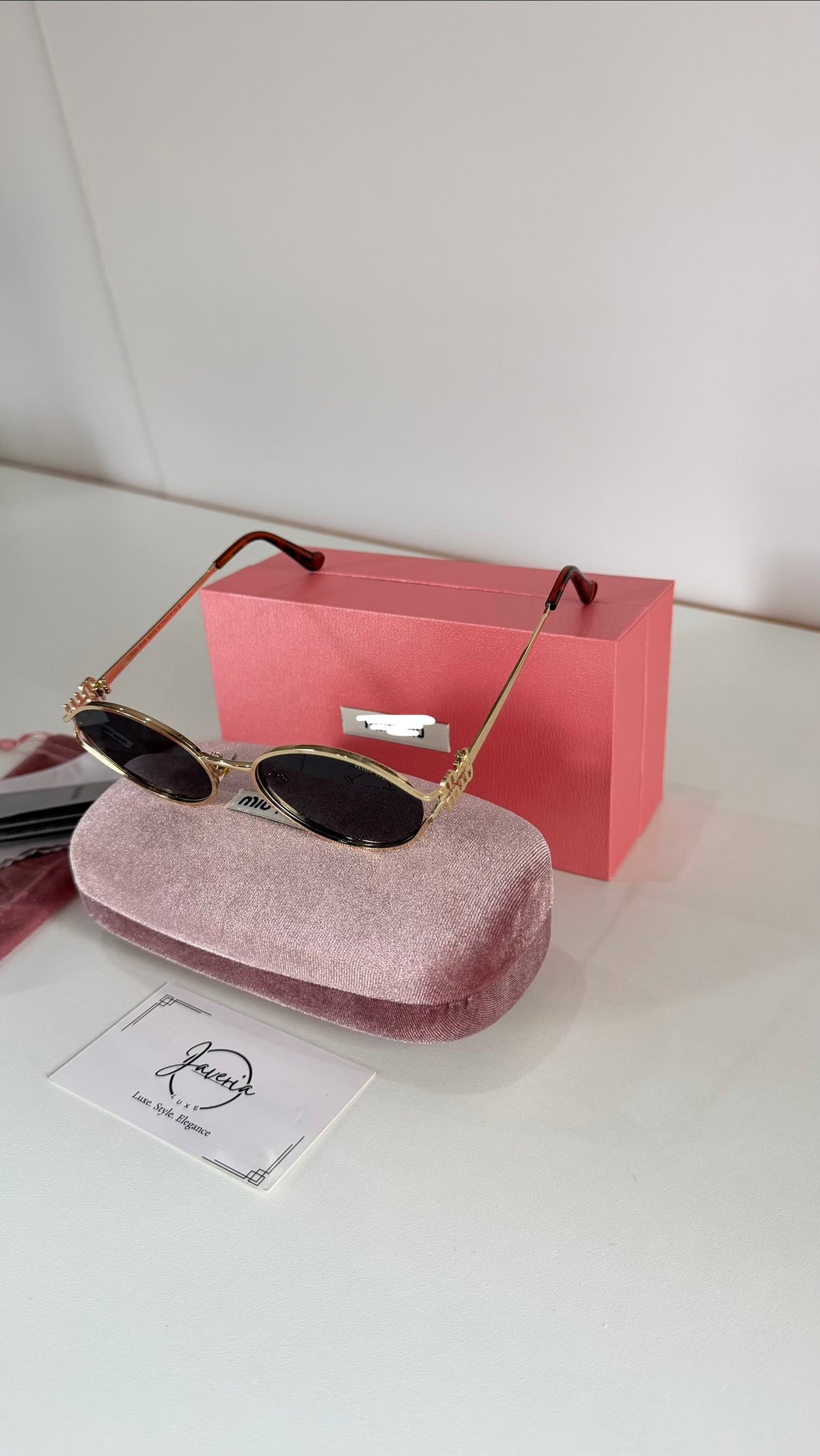 Miu Miu Round Metal Sunglasses With Complete Packaging