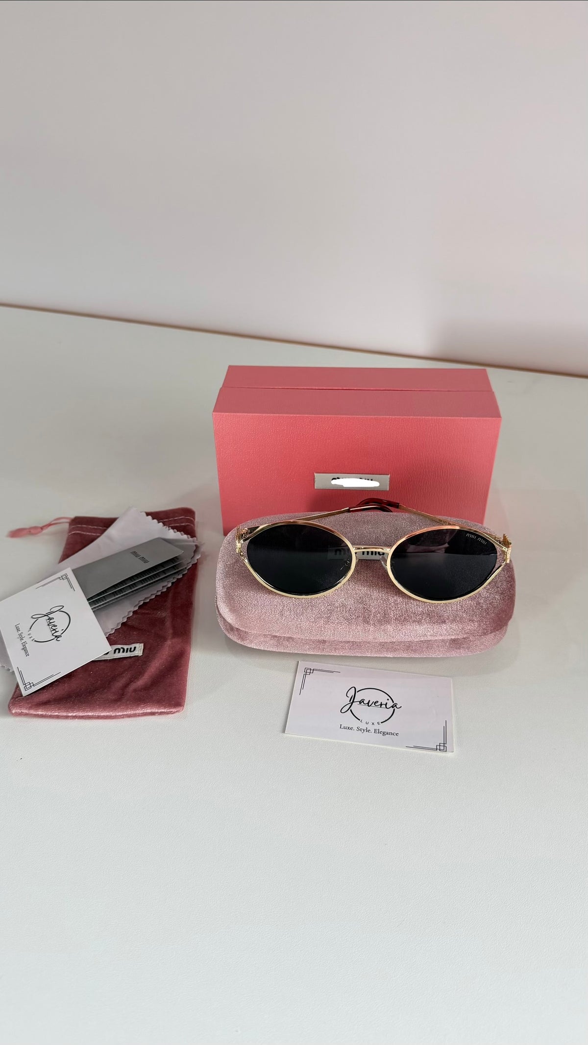 Miu Miu Round Metal Sunglasses With Complete Packaging