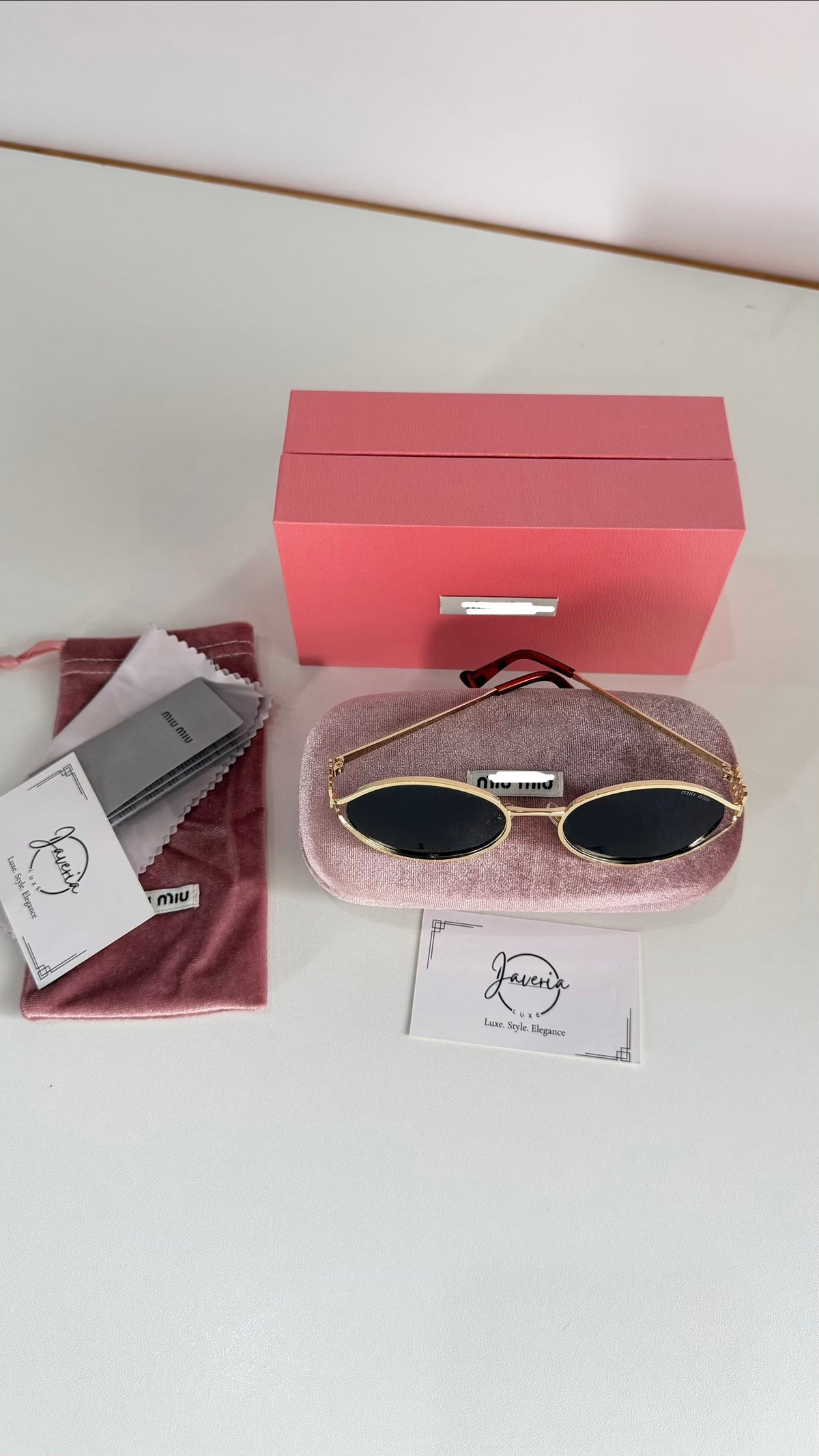 Miu Miu Round Metal Sunglasses With Complete Packaging