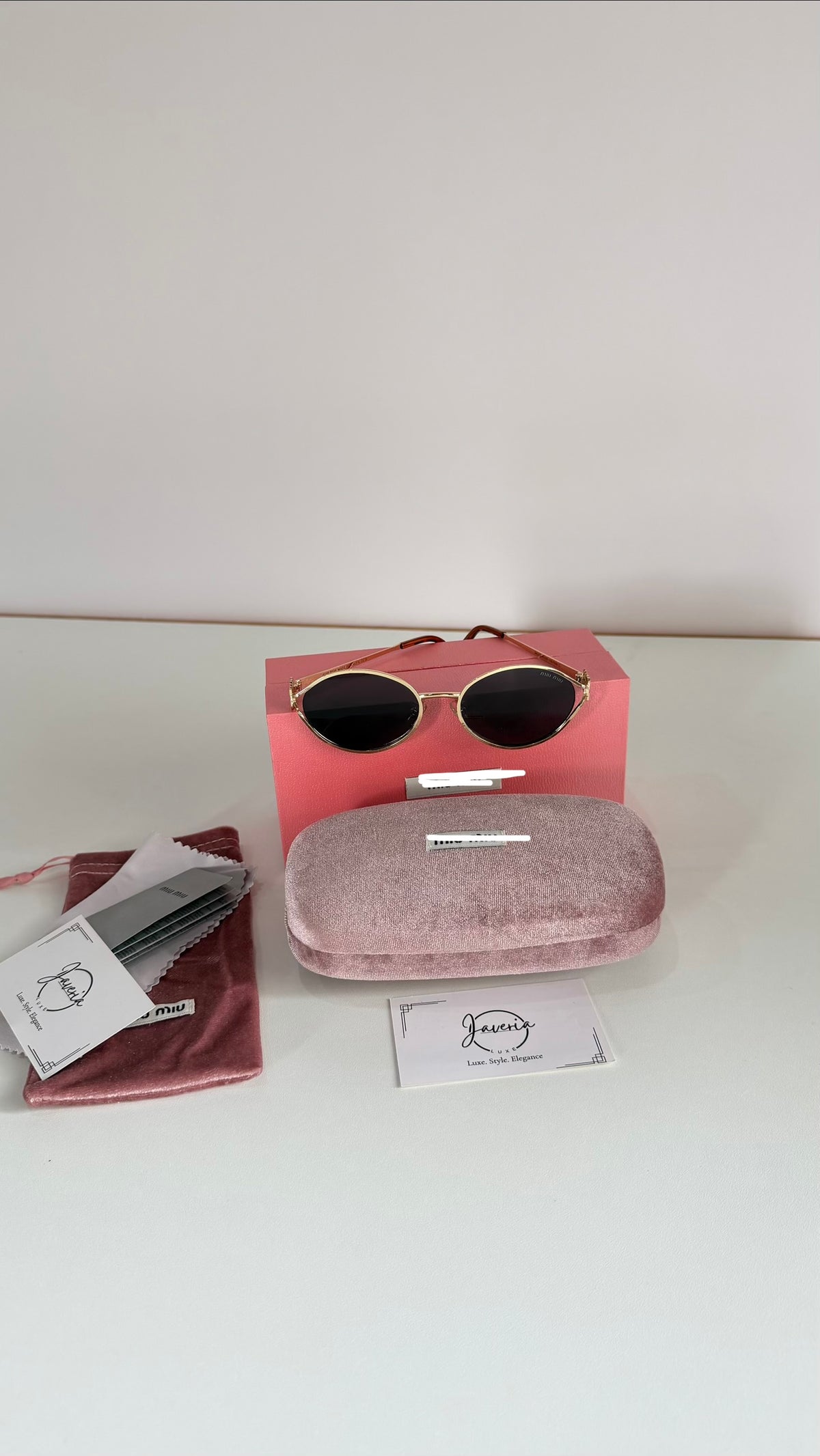 Miu Miu Round Metal Sunglasses With Complete Packaging