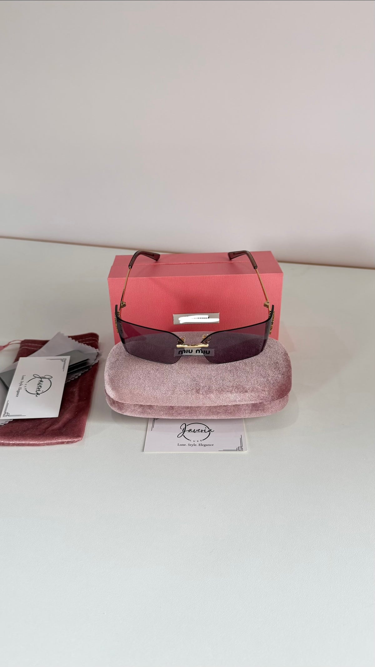 Miu Miu Rimless Sunglasses With Complete Packaging