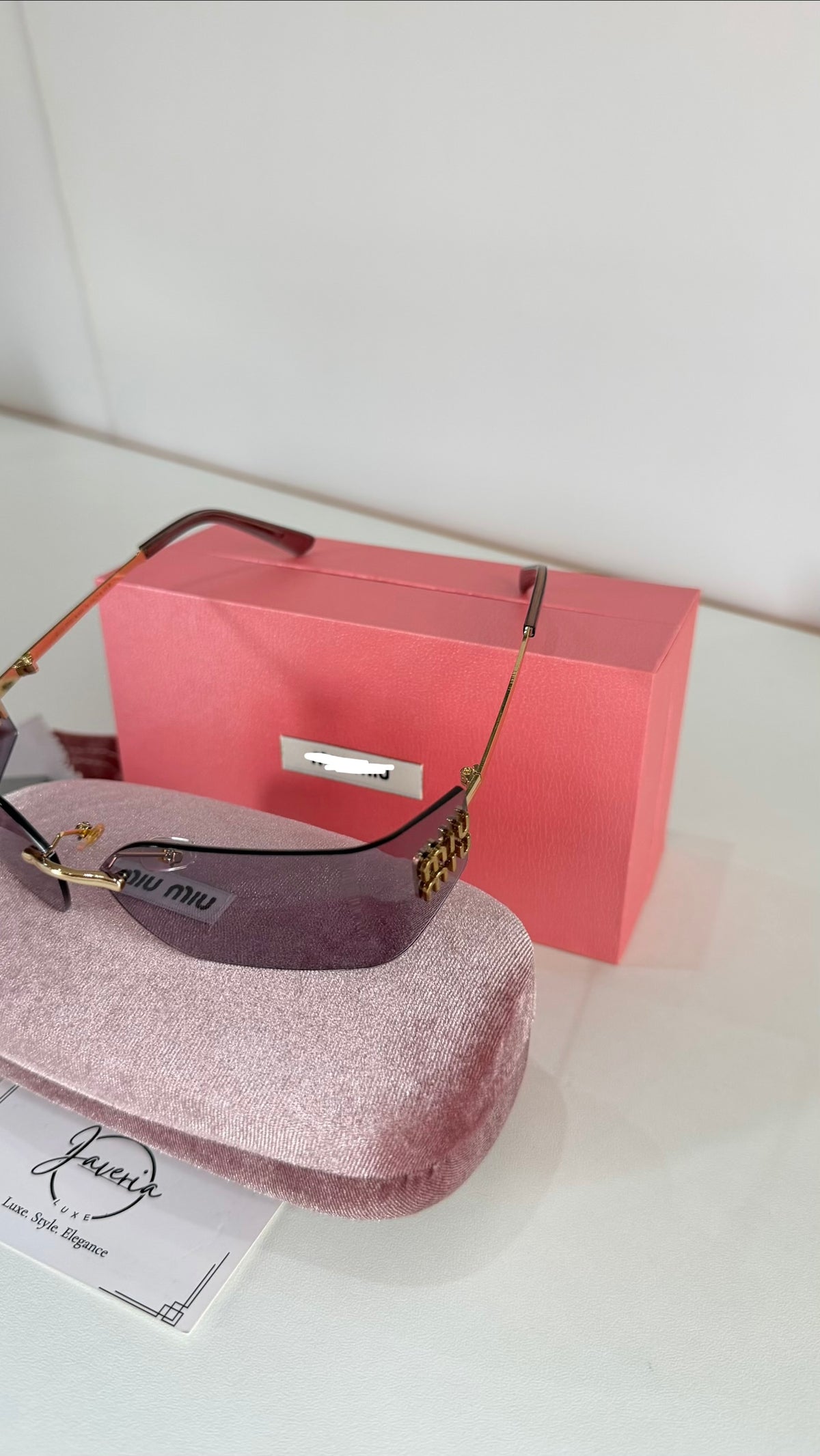 Miu Miu Rimless Sunglasses With Complete Packaging