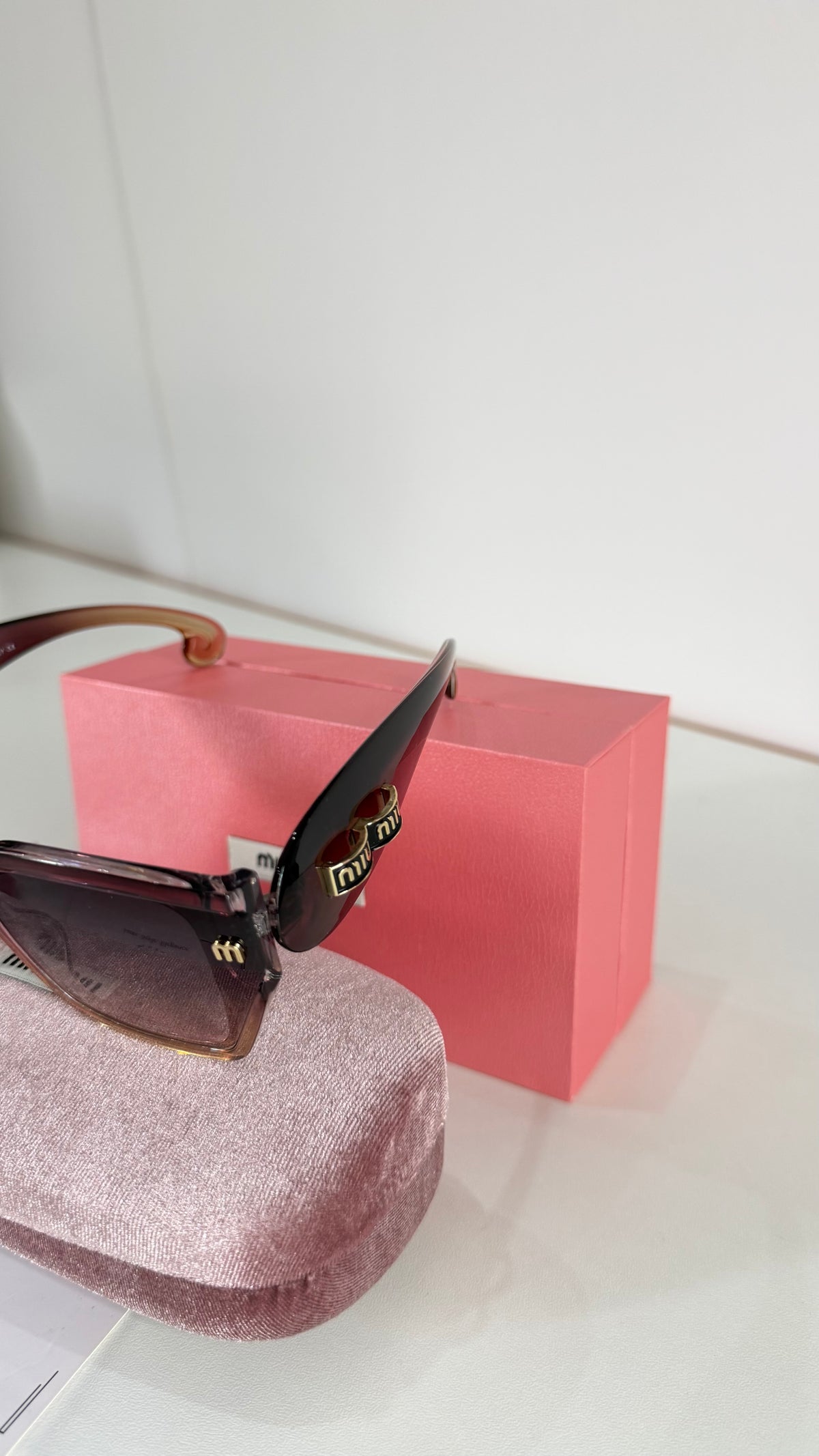 Miu Miu Brown Sunglasses With Complete Packaging
