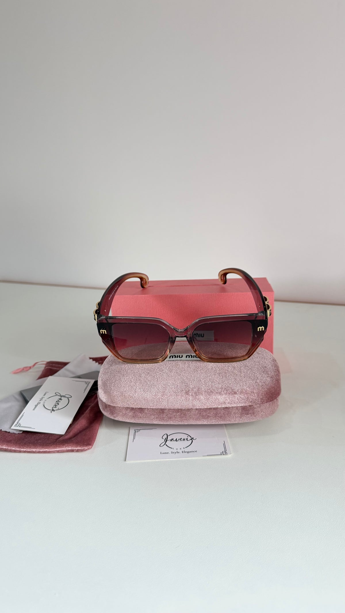 Miu Miu Transparent Purple Sunglasses With Complete Packaging
