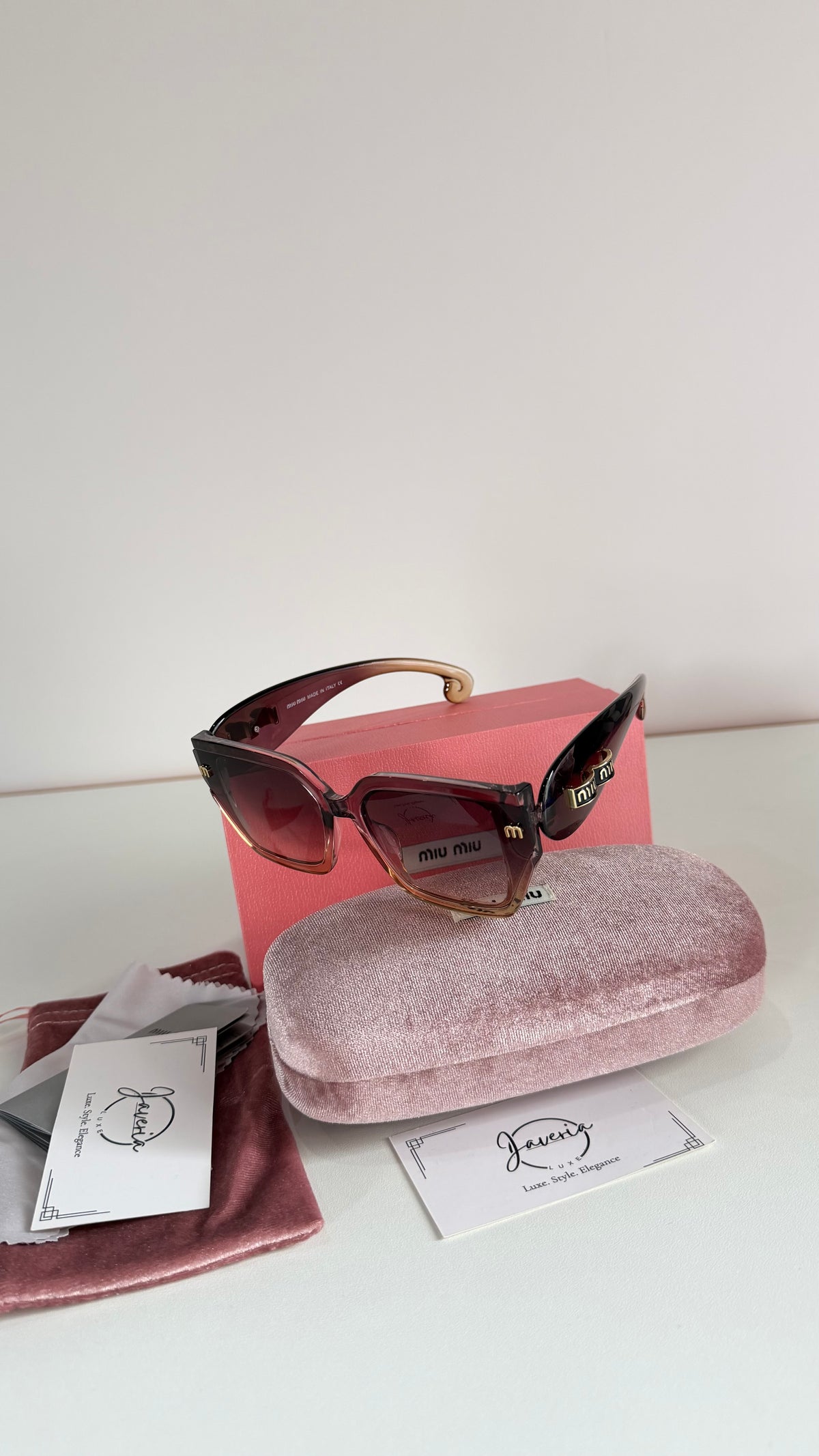 Miu Miu Transparent Purple Sunglasses With Complete Packaging
