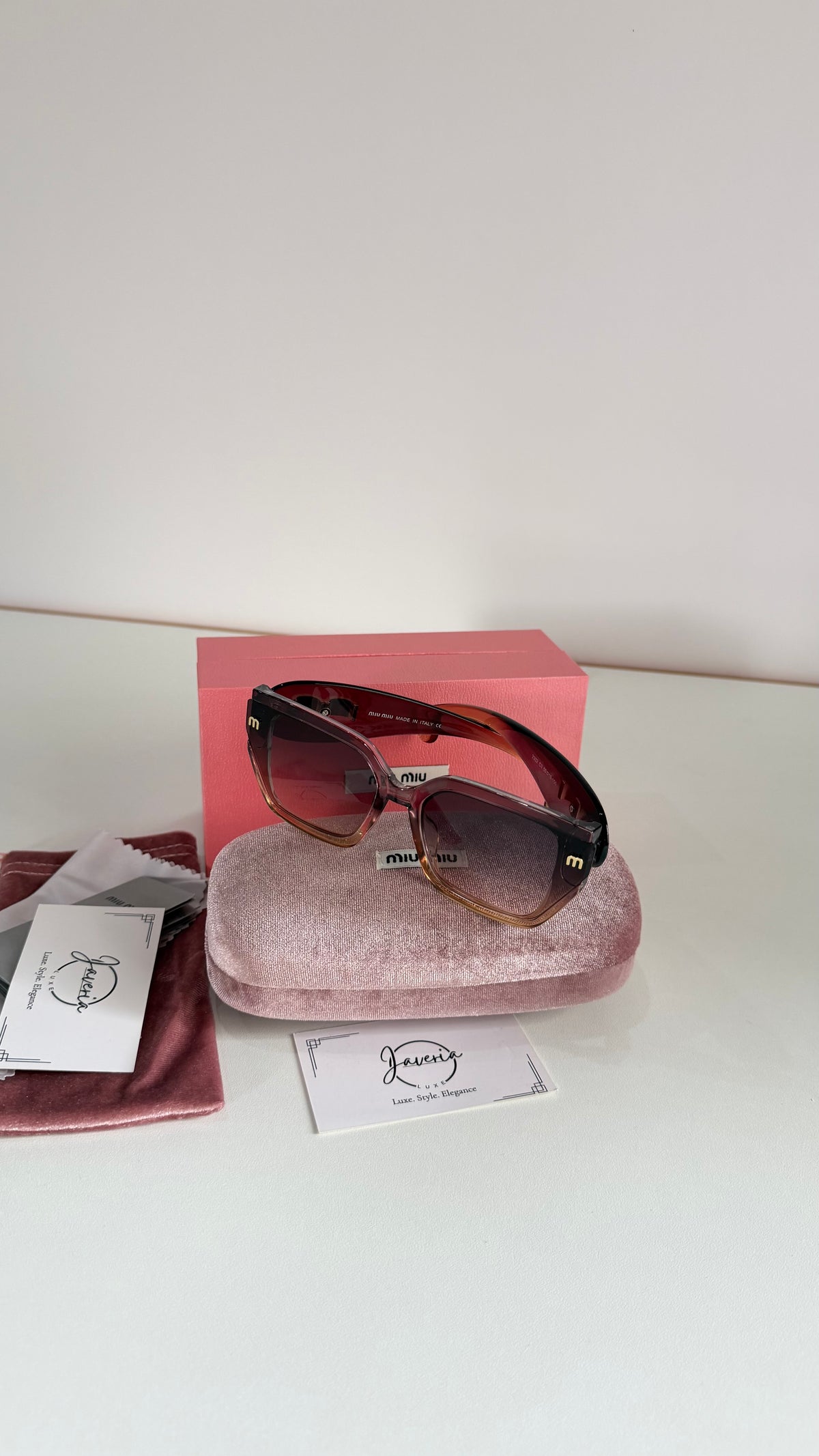 Miu Miu Transparent Purple Sunglasses With Complete Packaging