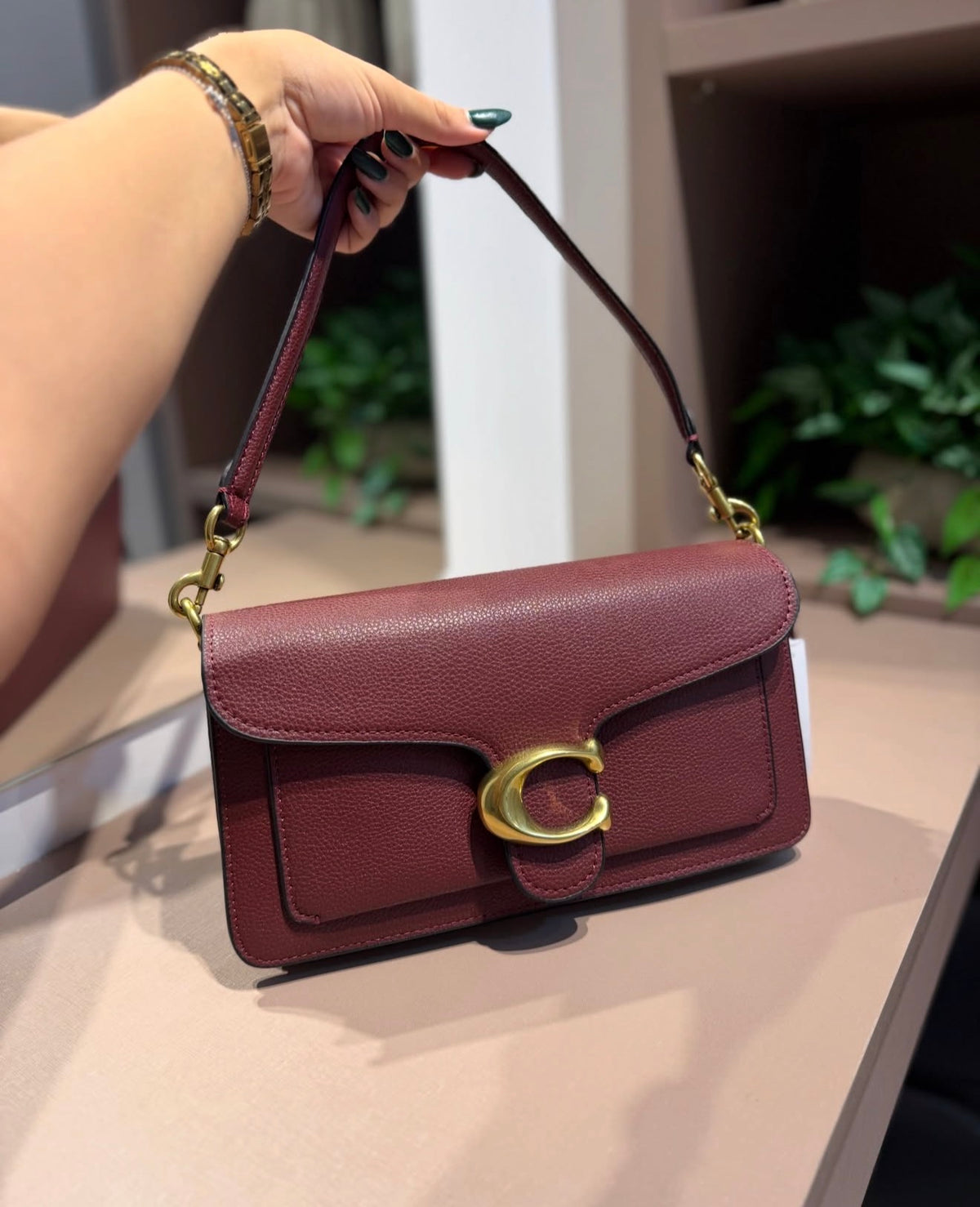 Tabby 26 Genuine Leather Bag - Burgundy