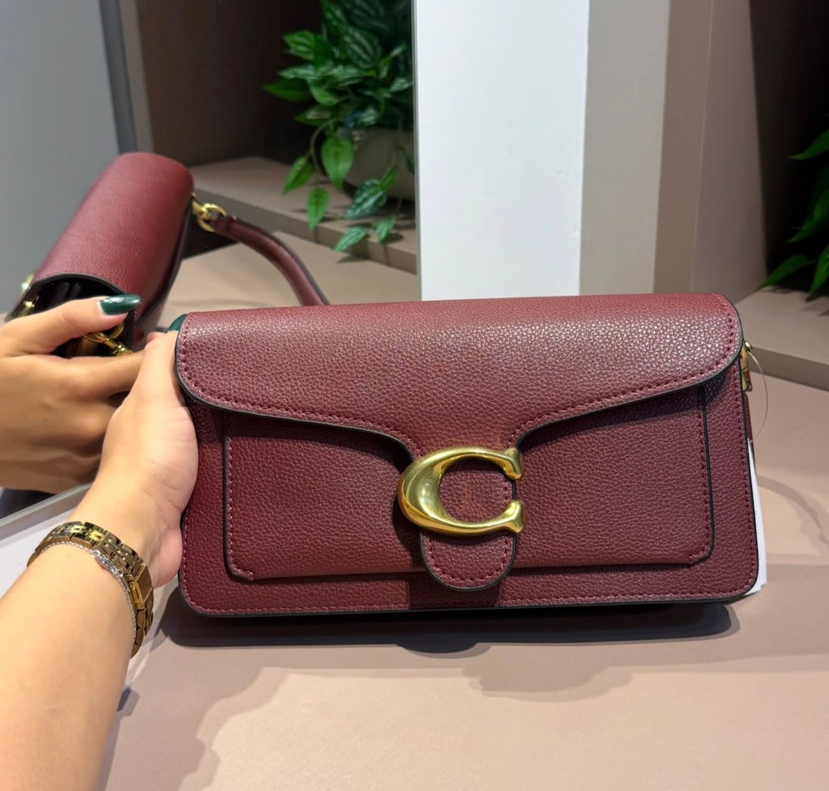 Tabby 26 Genuine Leather Bag - Burgundy
