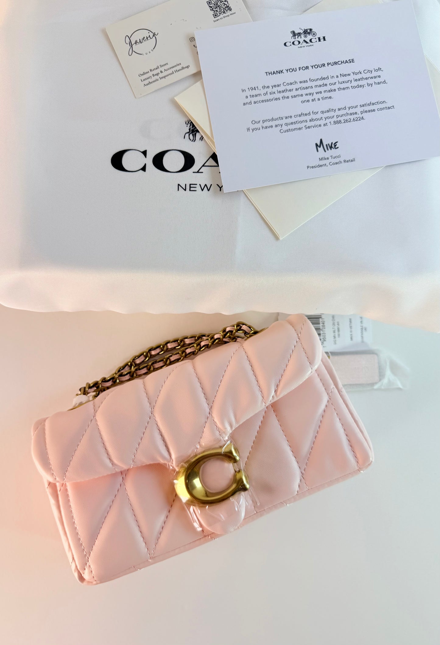 Coach Quilted Tabby 20 - Blush Pink