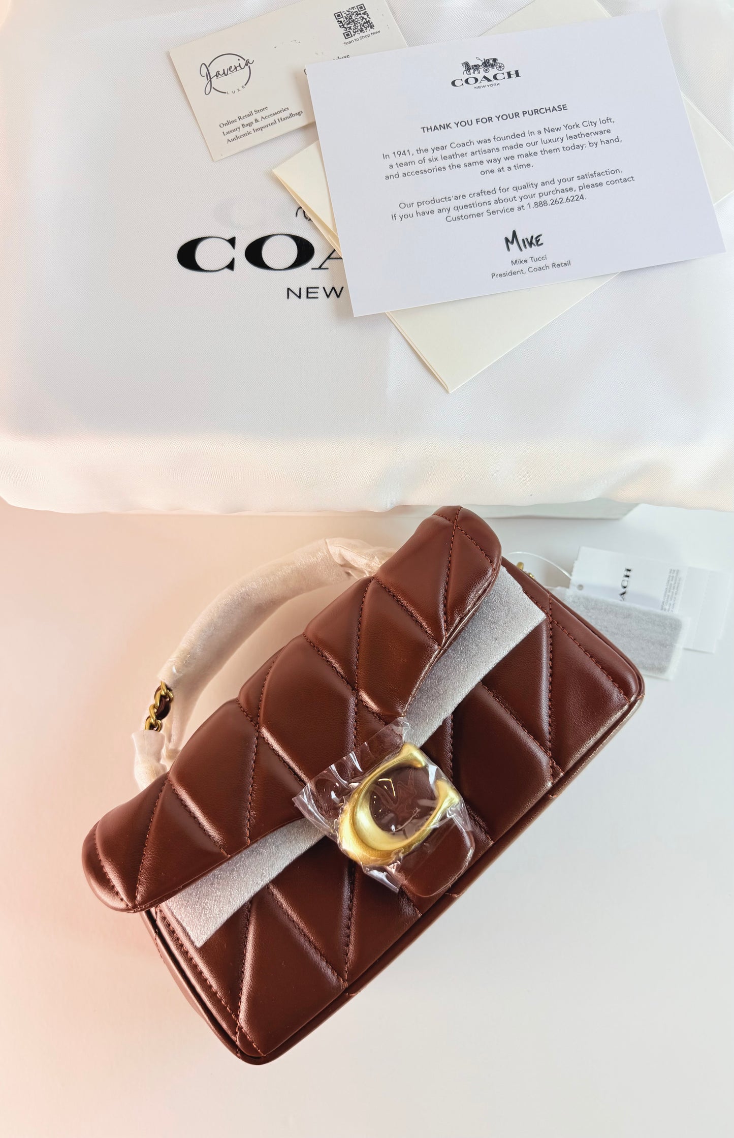 Coach Quilted Tabby 20 - Camel Brown