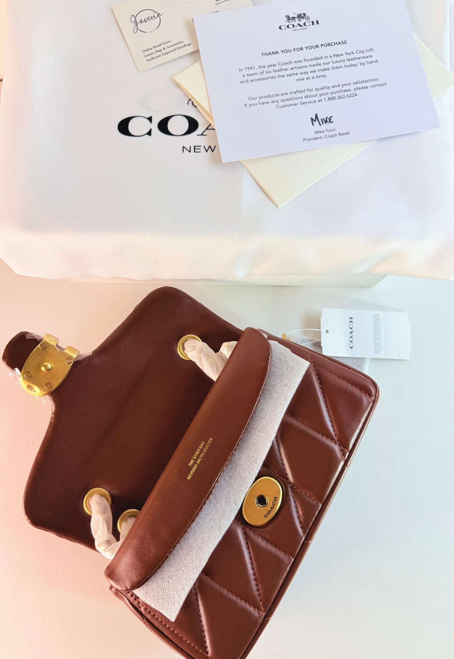 Coach Quilted Tabby 20 - Camel Brown