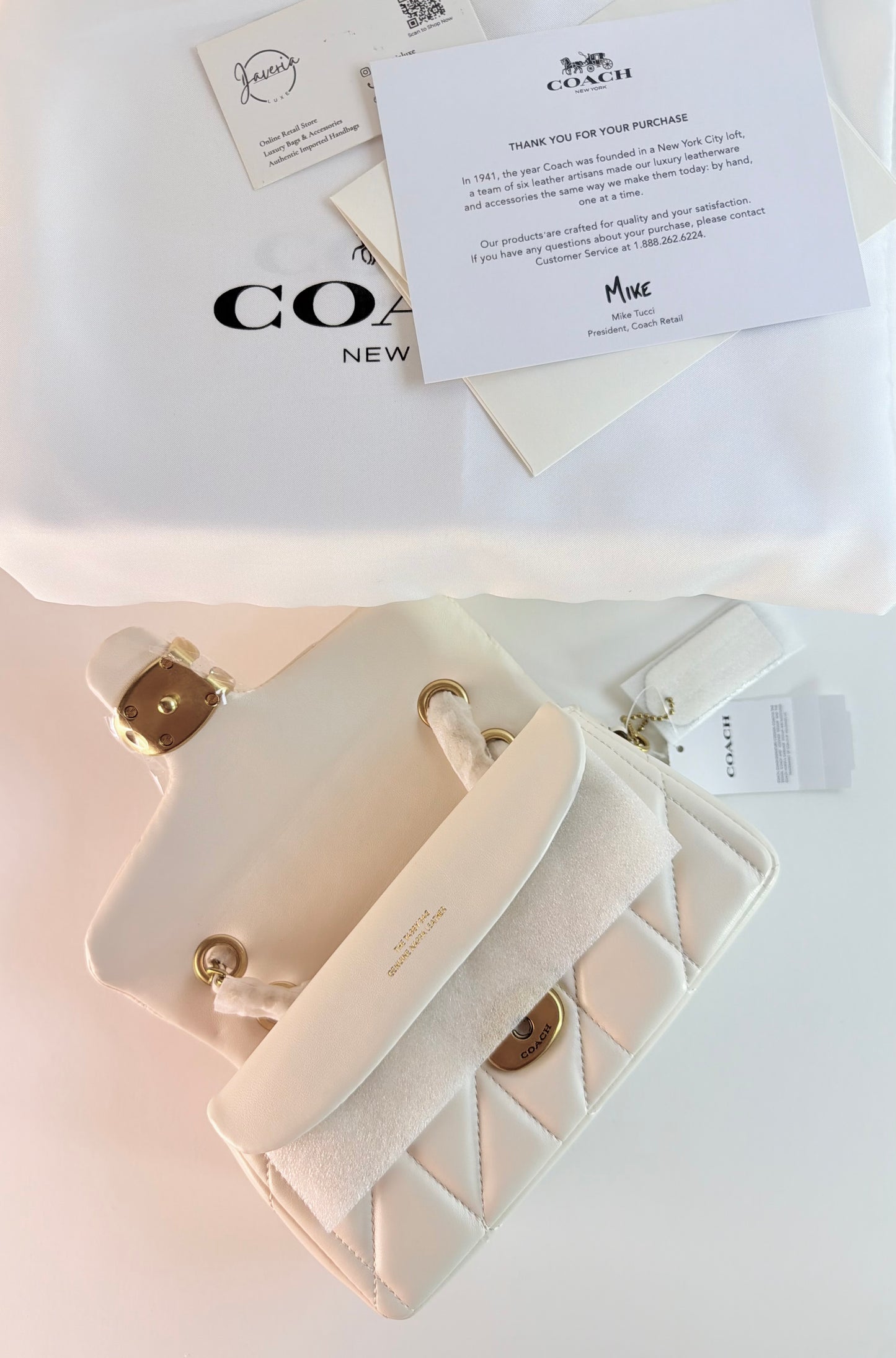 Coach Quilted Tabby 20 - Chalk White