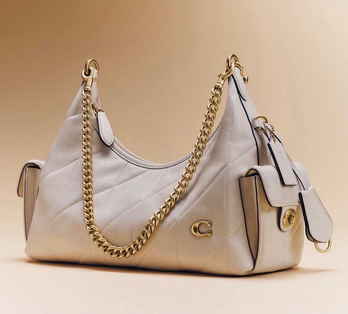 Coa*h Juliet 30 with Pockets Quilted Bag - White