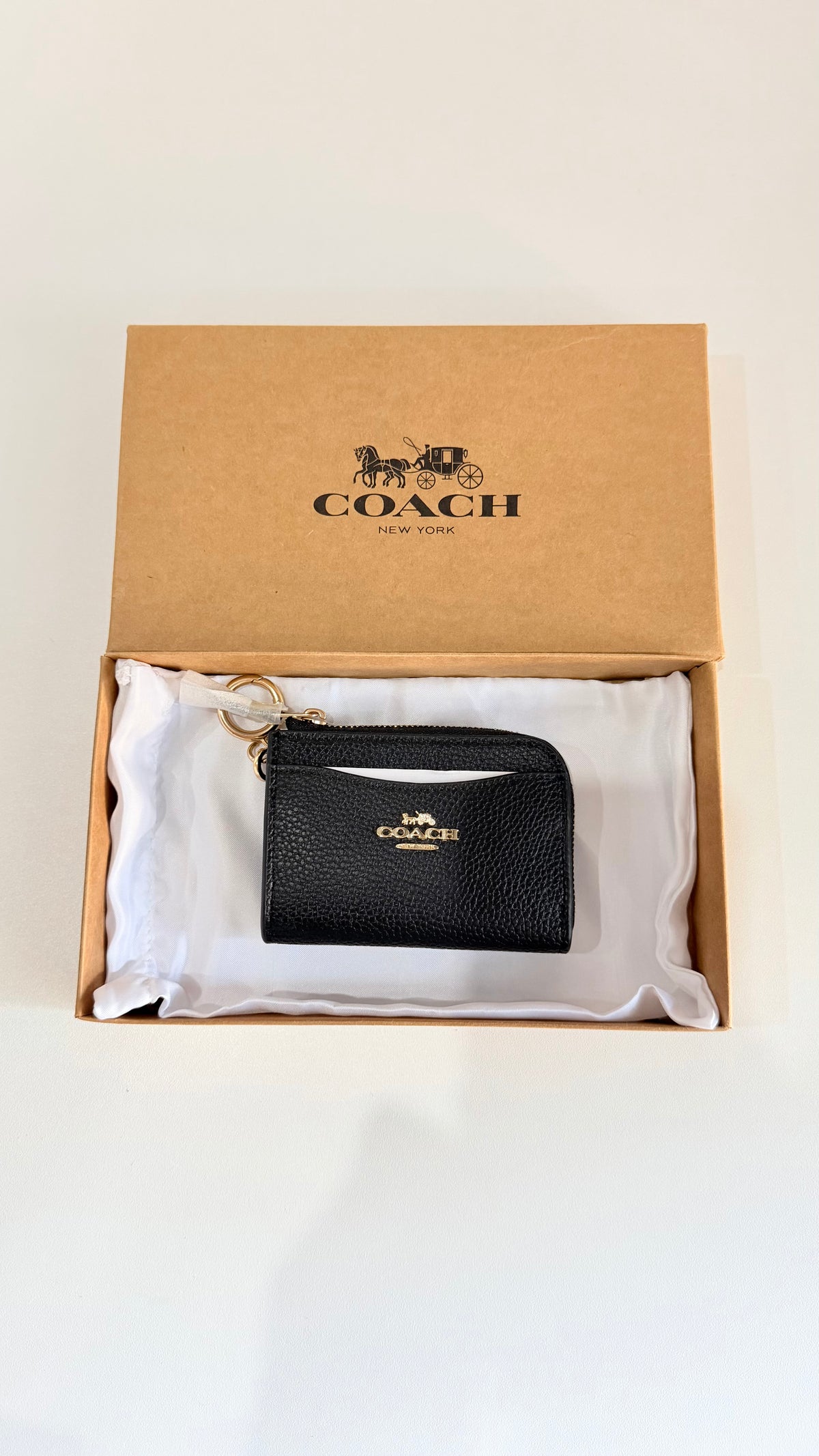 Coach Cardholder with Keychain - Black