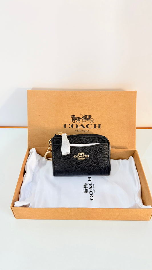 Coach Cardholder with Keychain - Black
