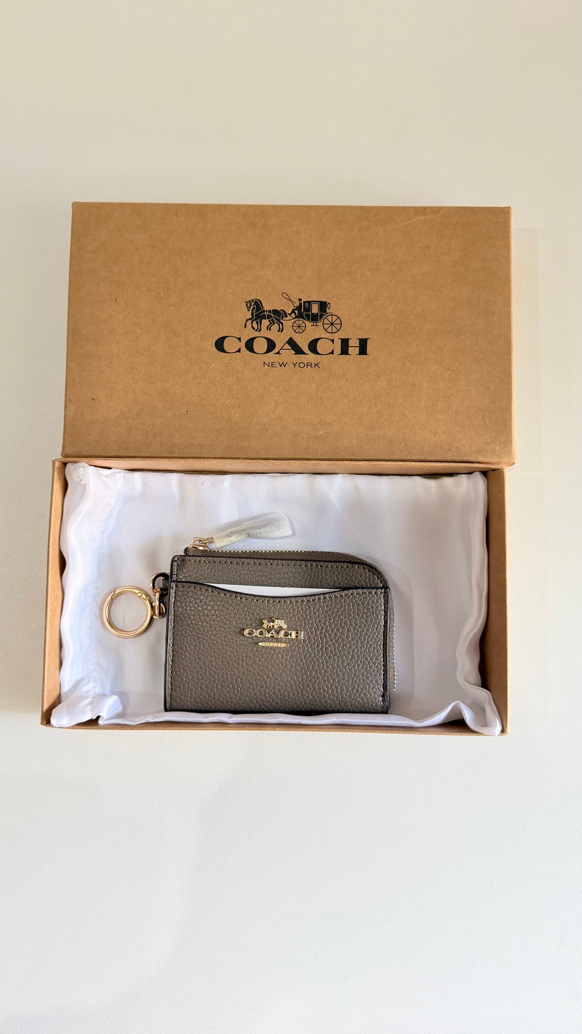 Coach Cardholder with Keychain - Darkstone
