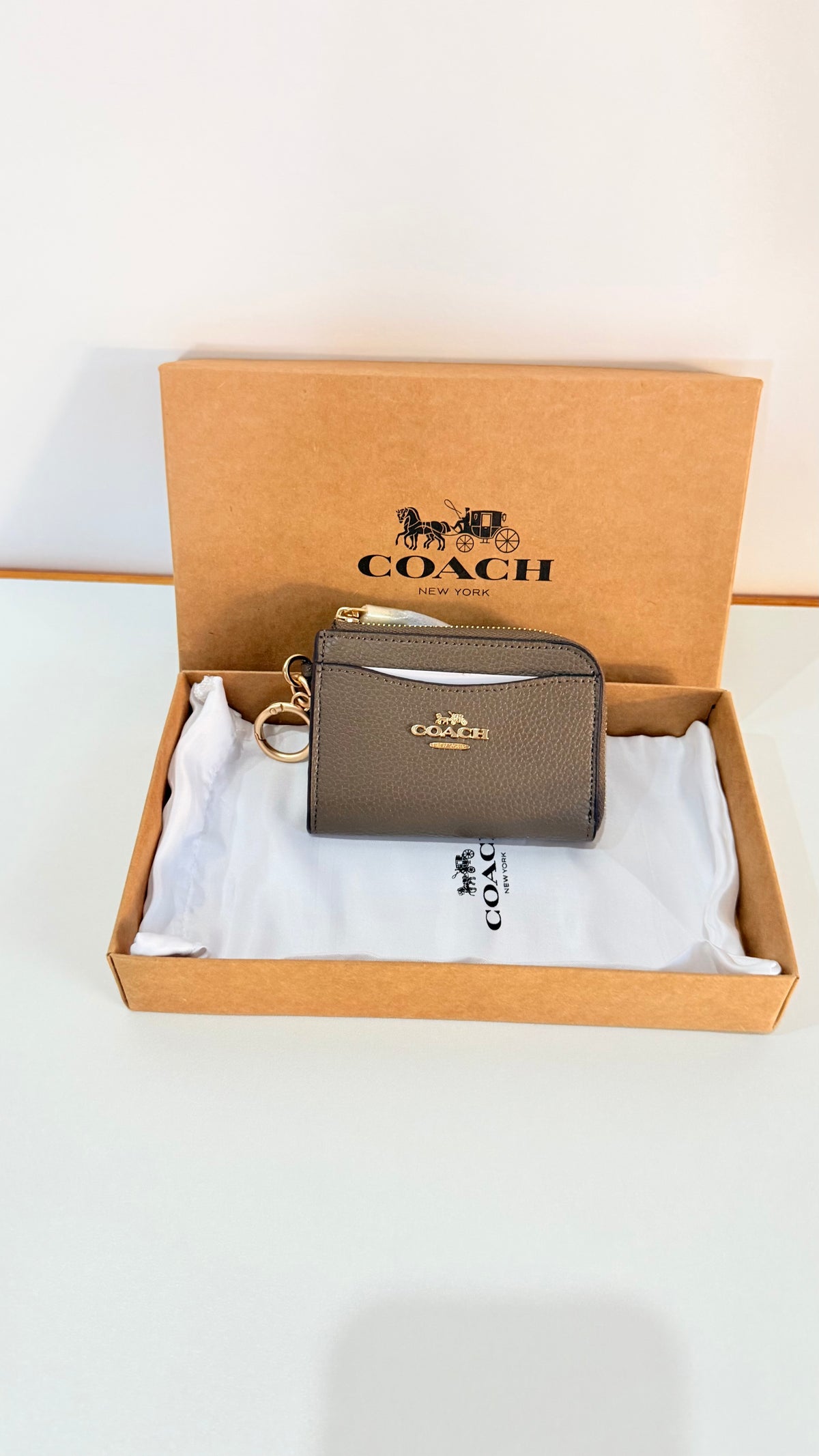 Coach Cardholder with Keychain - Darkstone