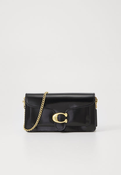 Tabby 20 spazzolato leather chain clutch bag- Black