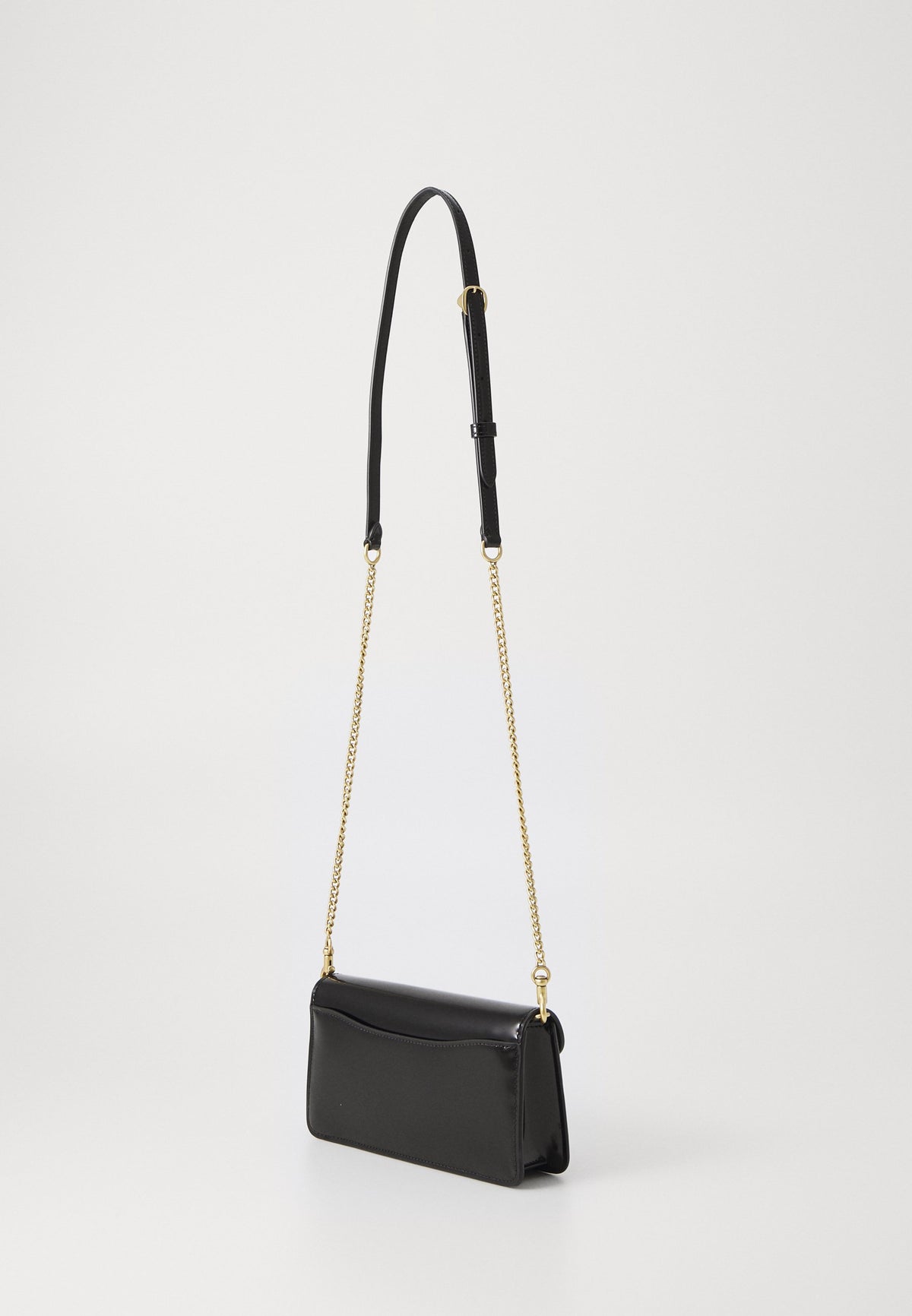 Tabby 20 spazzolato leather chain clutch bag- Black